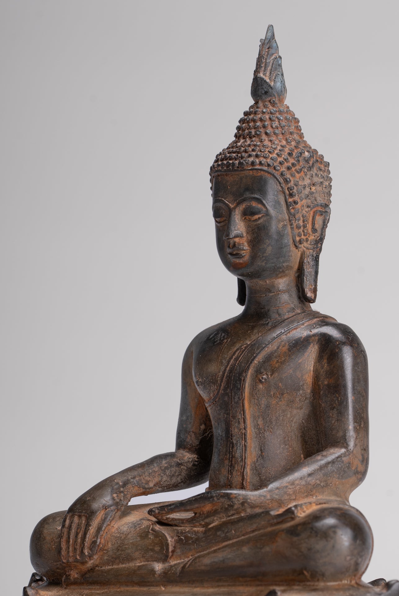 Buddha Statue - Antique Sukhothai Style Thai Enlightenment Buddha Statue - 23.5cm/9"