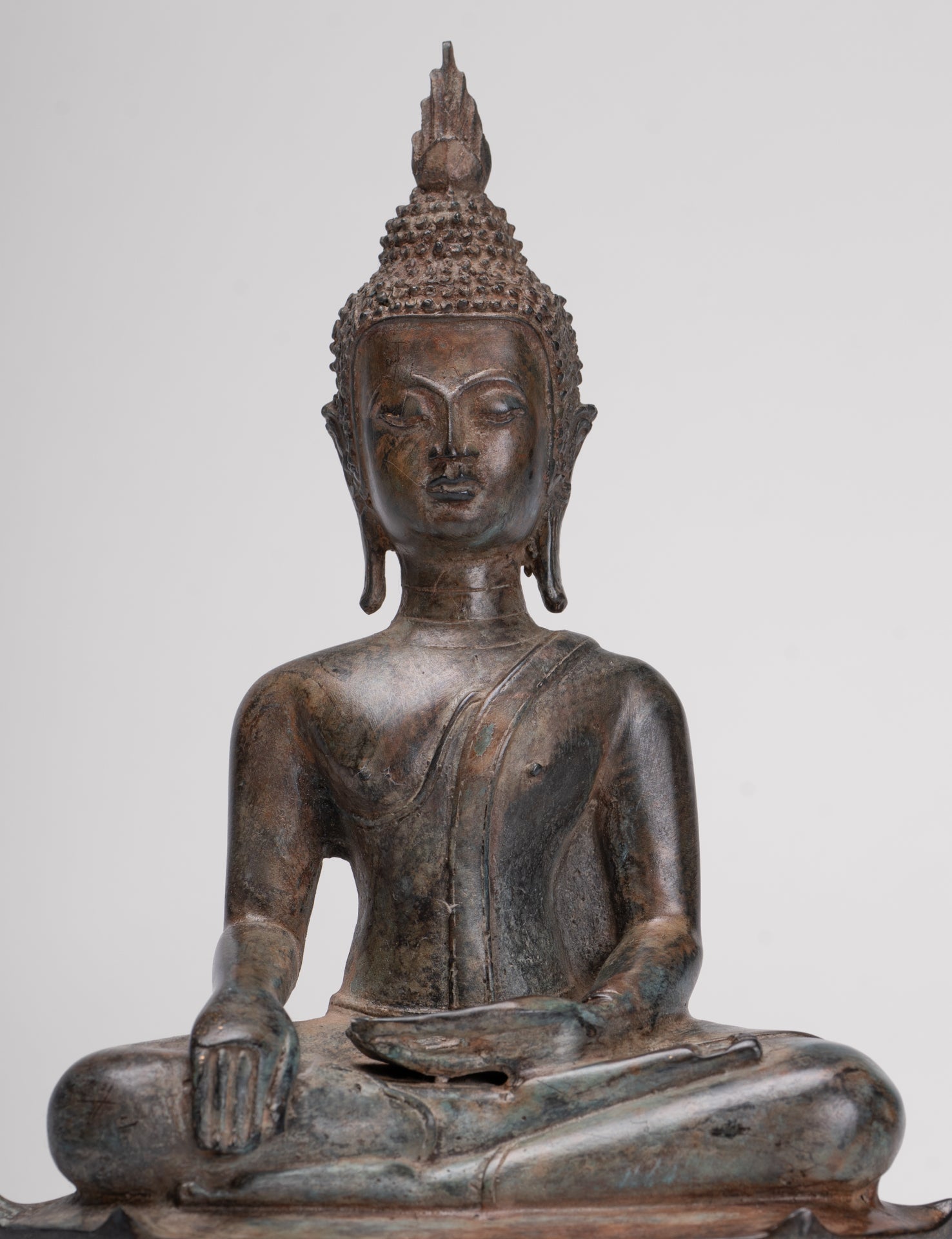 Buddha Statue - Antique Sukhothai Style Thai Enlightenment Buddha Statue - 24cm/10"