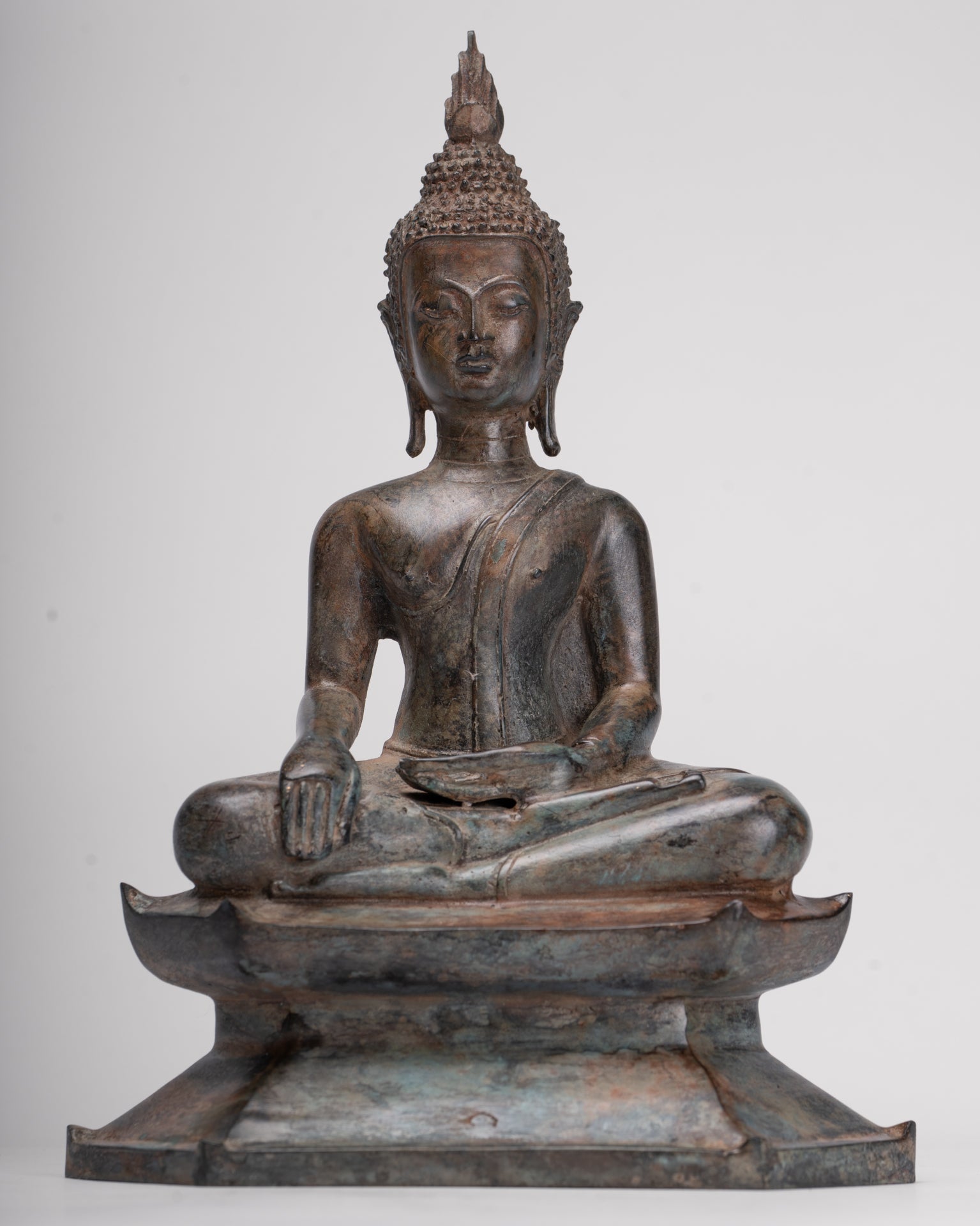 Buddha Statue - Antique Sukhothai Style Thai Enlightenment Buddha Statue - 24cm/10"
