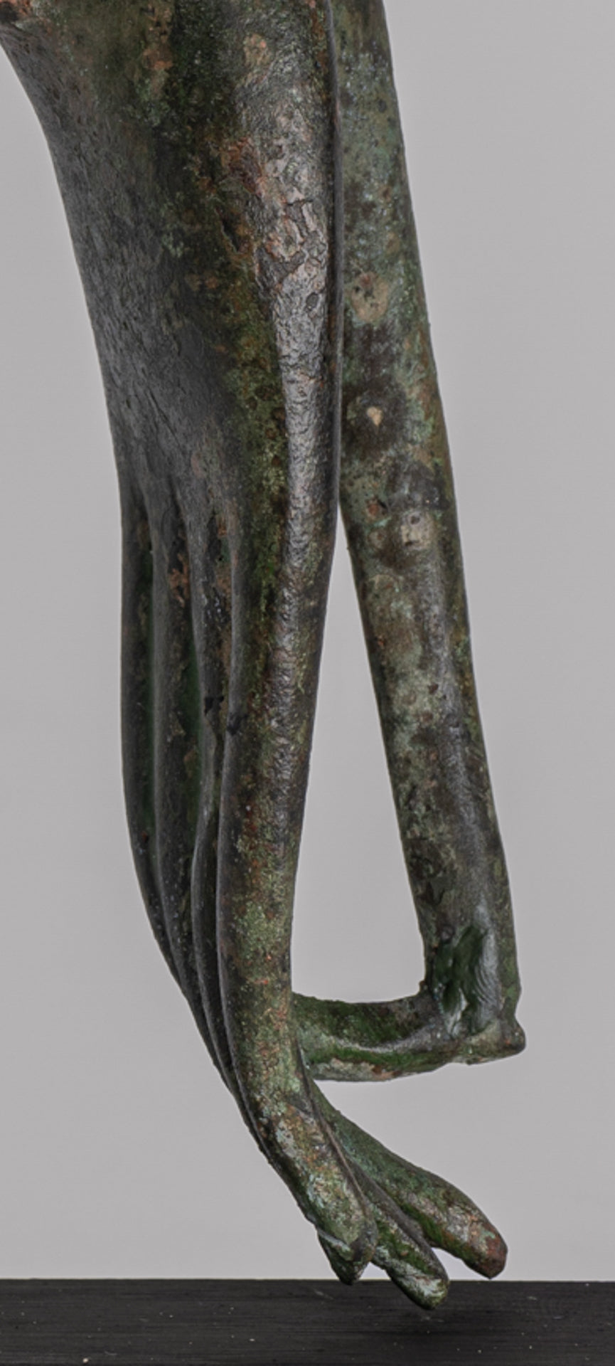 Mounted Antique Thai Style Southeast Asia Bronze Thai Teaching Hand - 19cm/8"