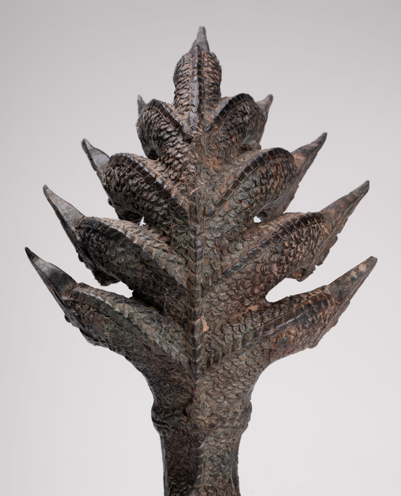 Antique Thai Style Bronze Nine Head Protective Naga, Snake or Serpent Statue - 35cm/14"