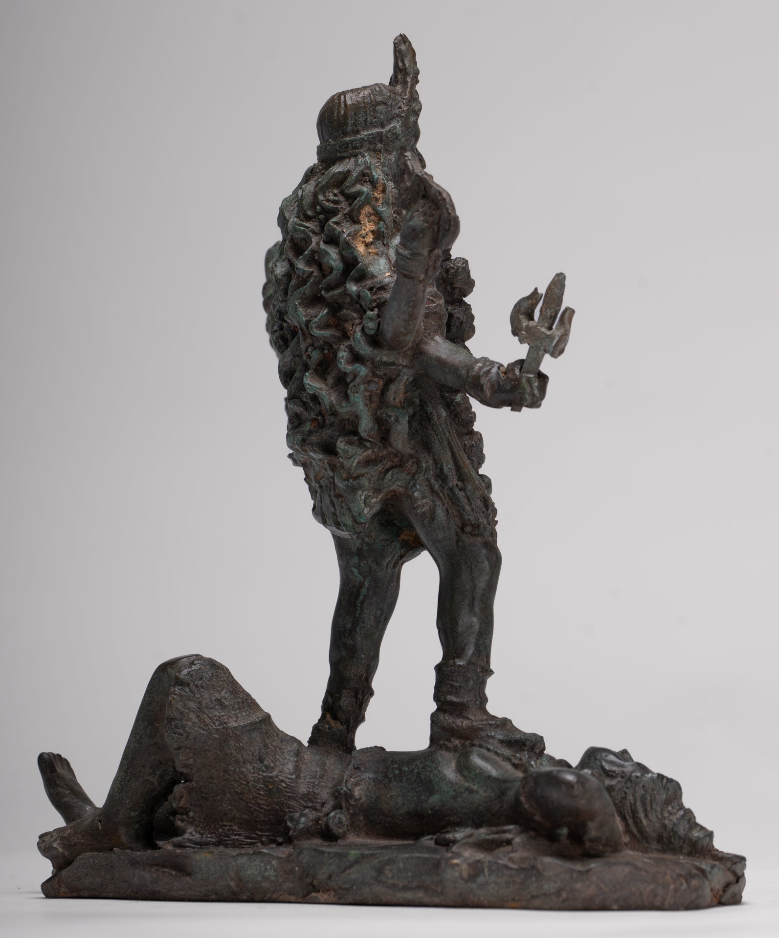 Kali Statue - Antique Indian Style Standing Bronze Kali or Mahakali Statue - 19cm/8"