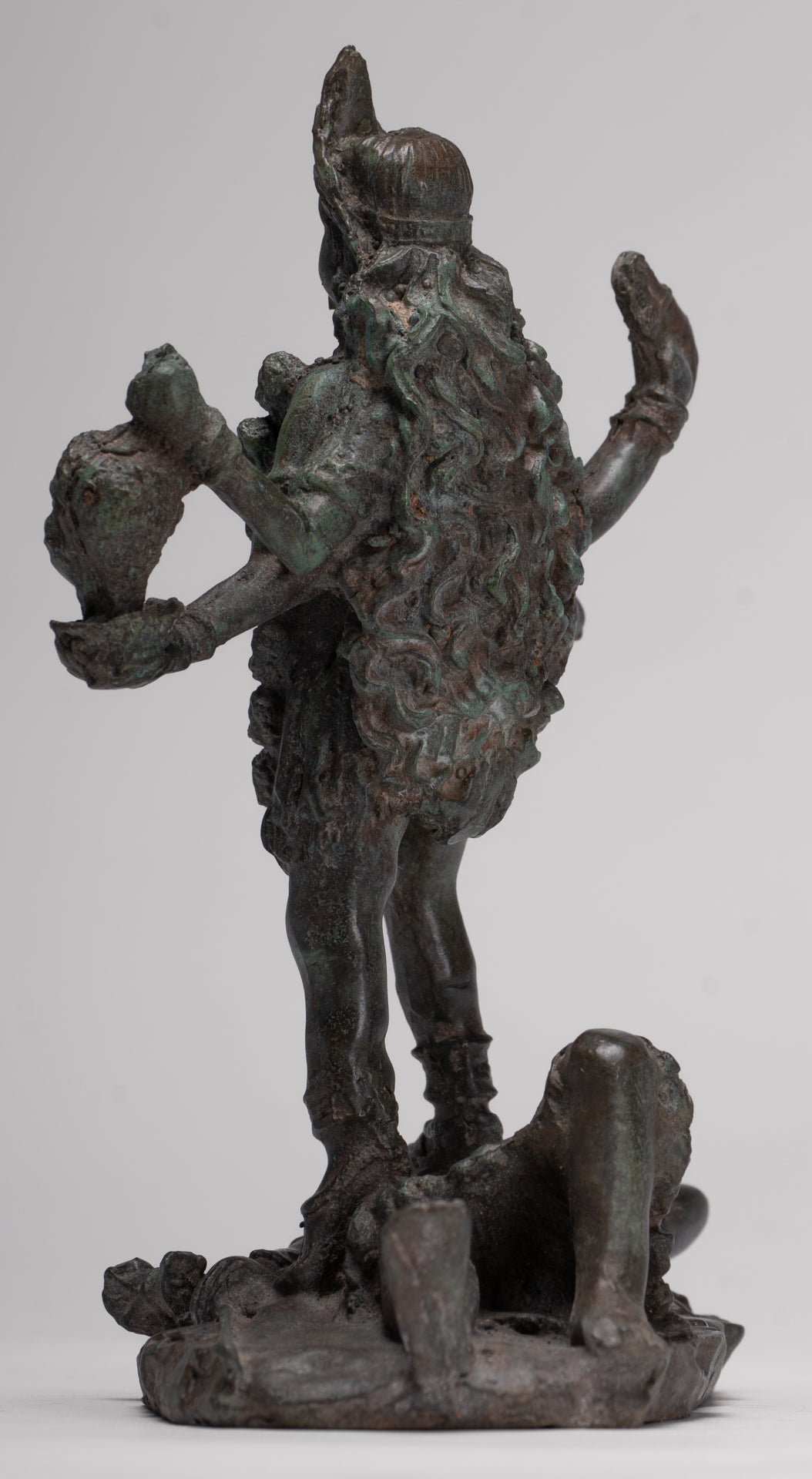 Kali Statue - Antique Indian Style Standing Bronze Kali or Mahakali Statue - 19cm/8"