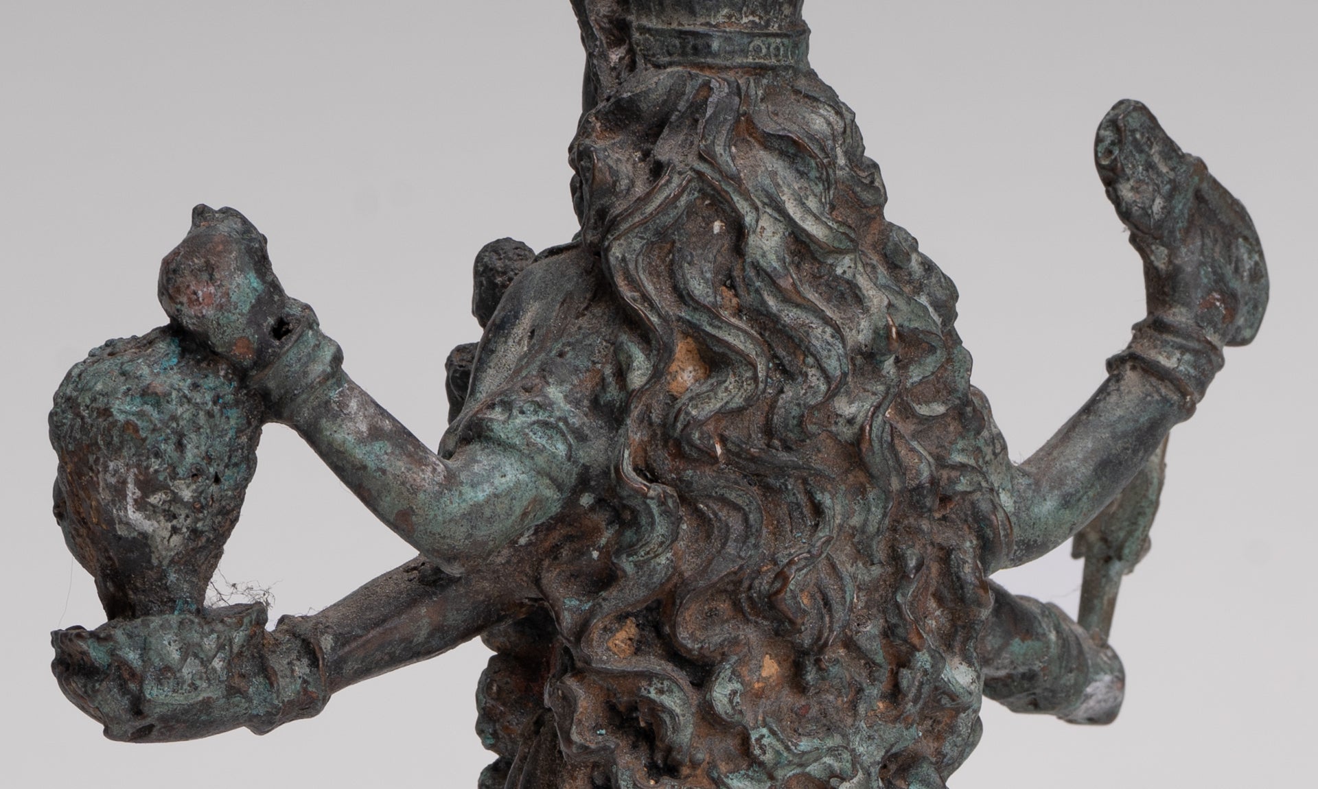 Kali Statue - Antique Indian Style Standing Bronze Kali or Mahakali Statue - 20cm/8"