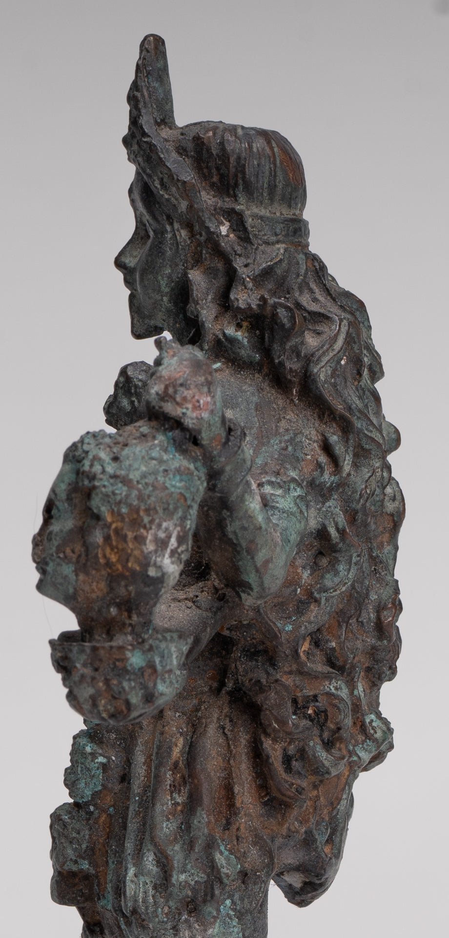 Kali Statue - Antique Indian Style Standing Bronze Kali or Mahakali Statue - 20cm/8"