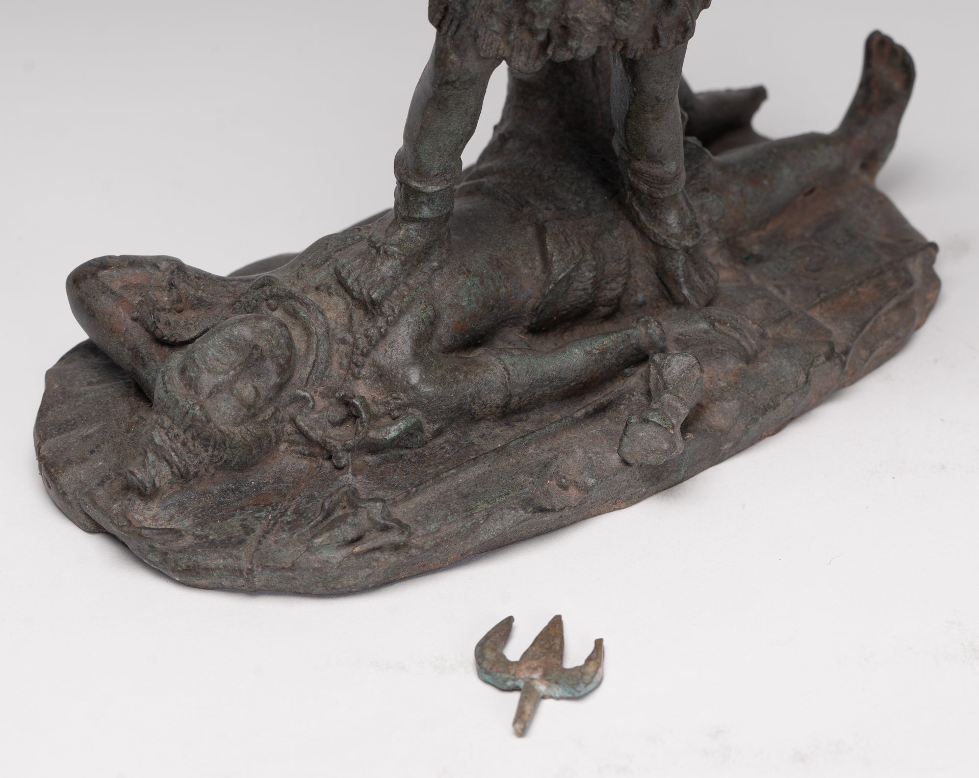Kali Statue - Antique Indian Style Standing Bronze Kali or Mahakali Statue - 19cm/8"