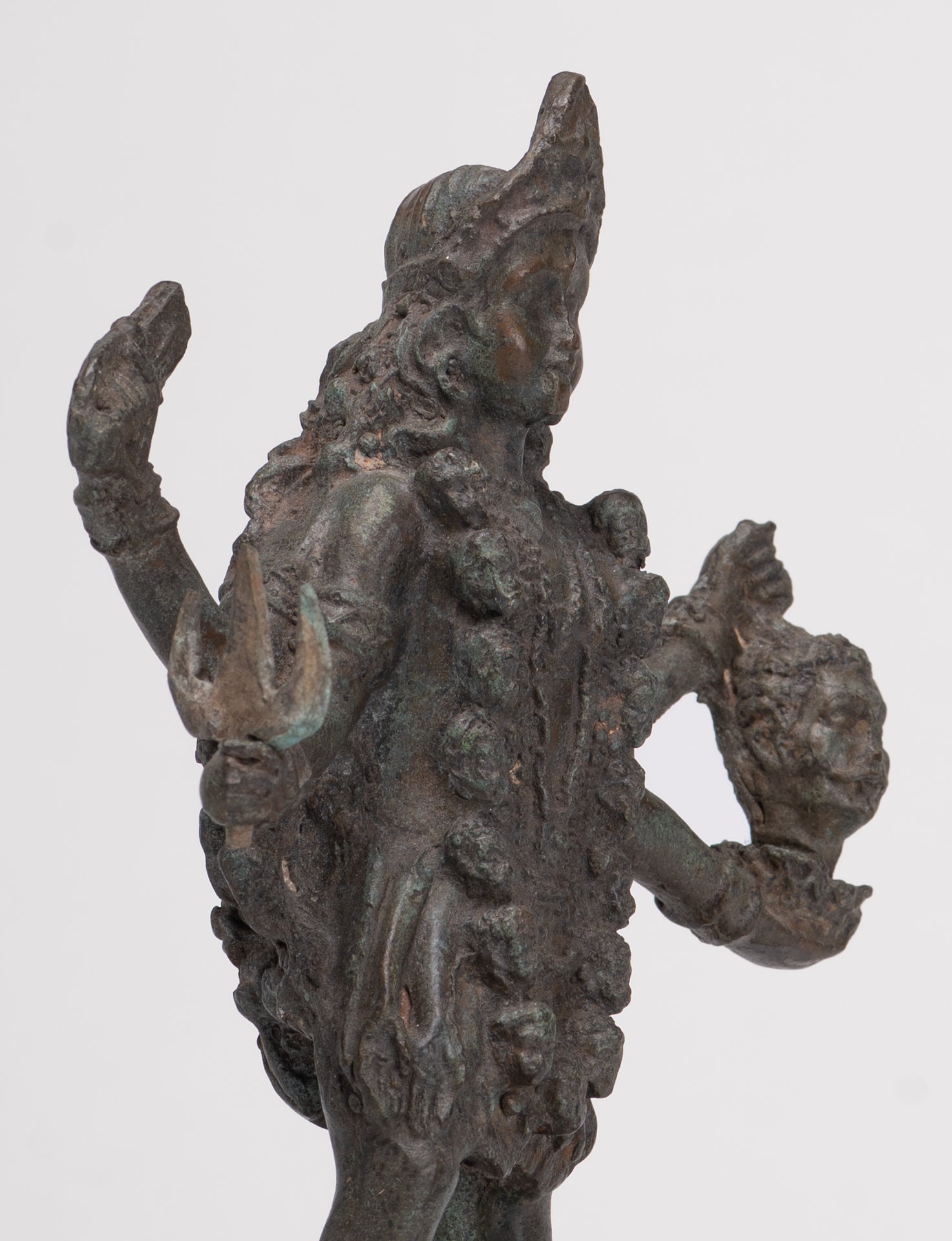 Kali Statue - Antique Indian Style Standing Bronze Kali or Mahakali Statue - 19cm/8"