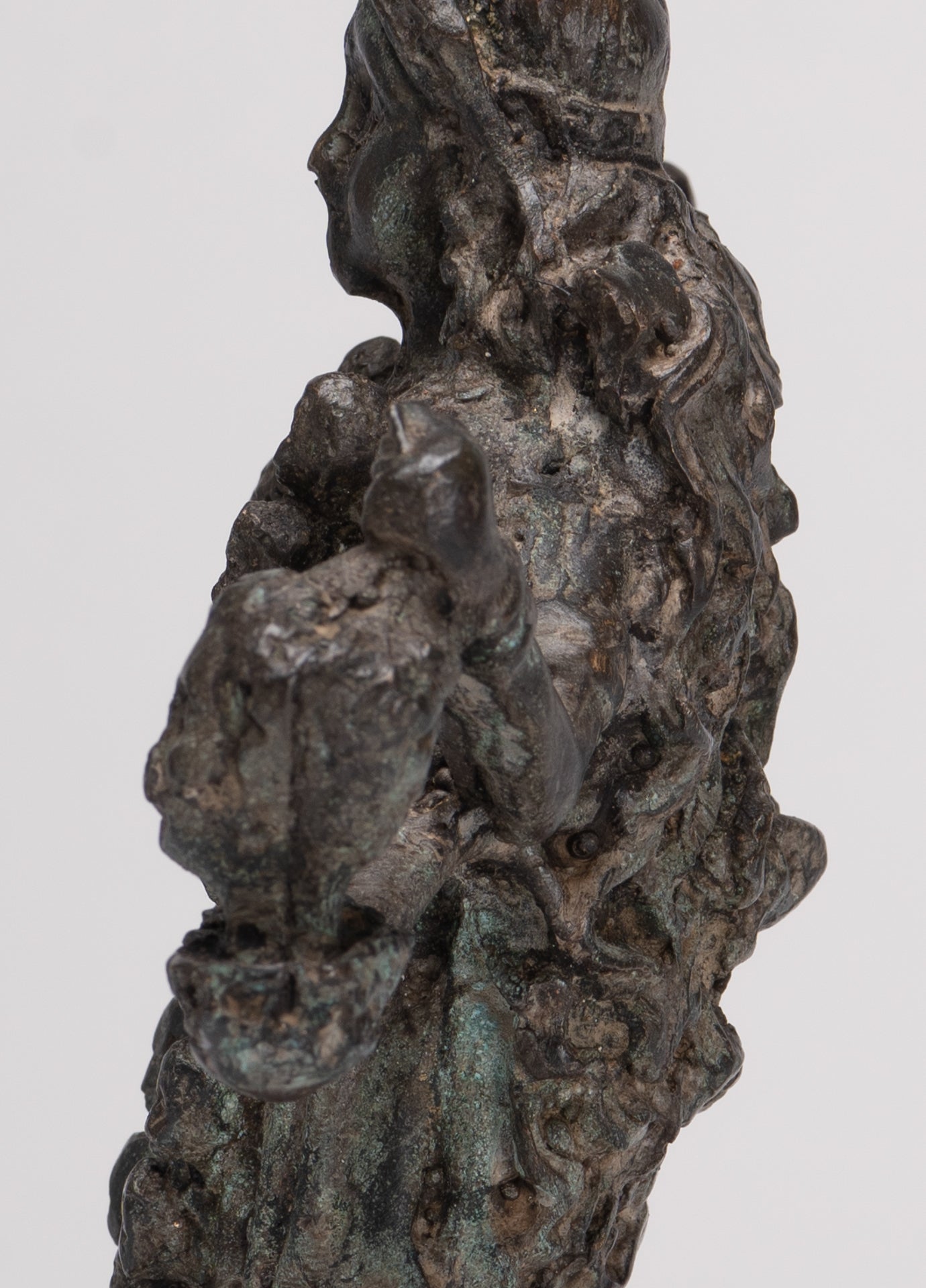 Antique Indian Style Standing Bronze Kali or Mahakali Statue - 19cm/8"