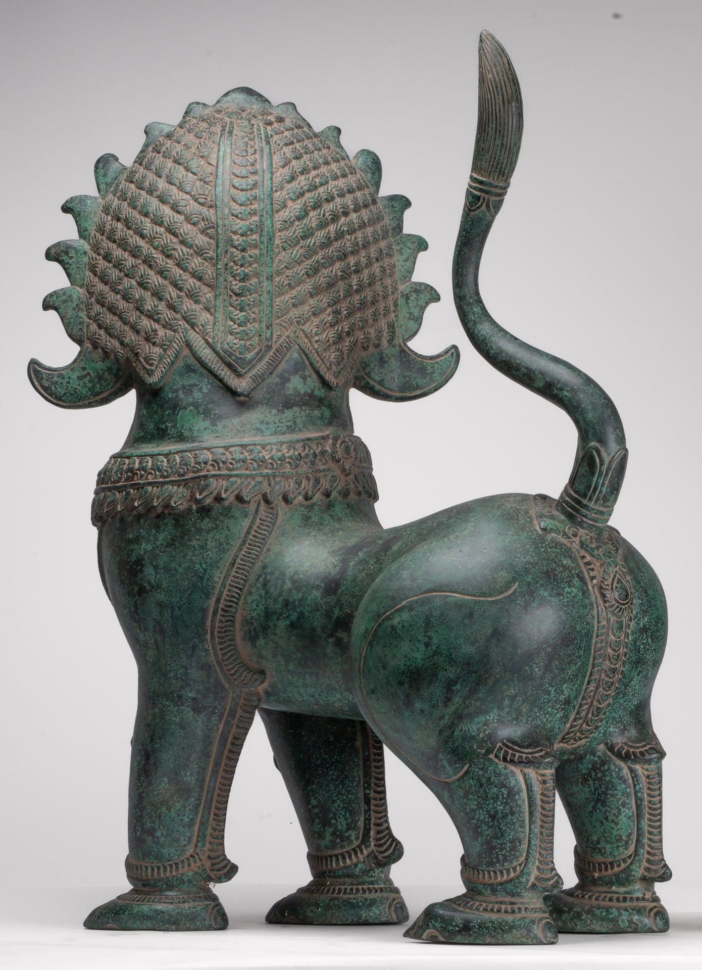 Antique Chinese Style Temple Guardian Lion Foo Dogs Imperial Lion - 66cm/26" (Pair)