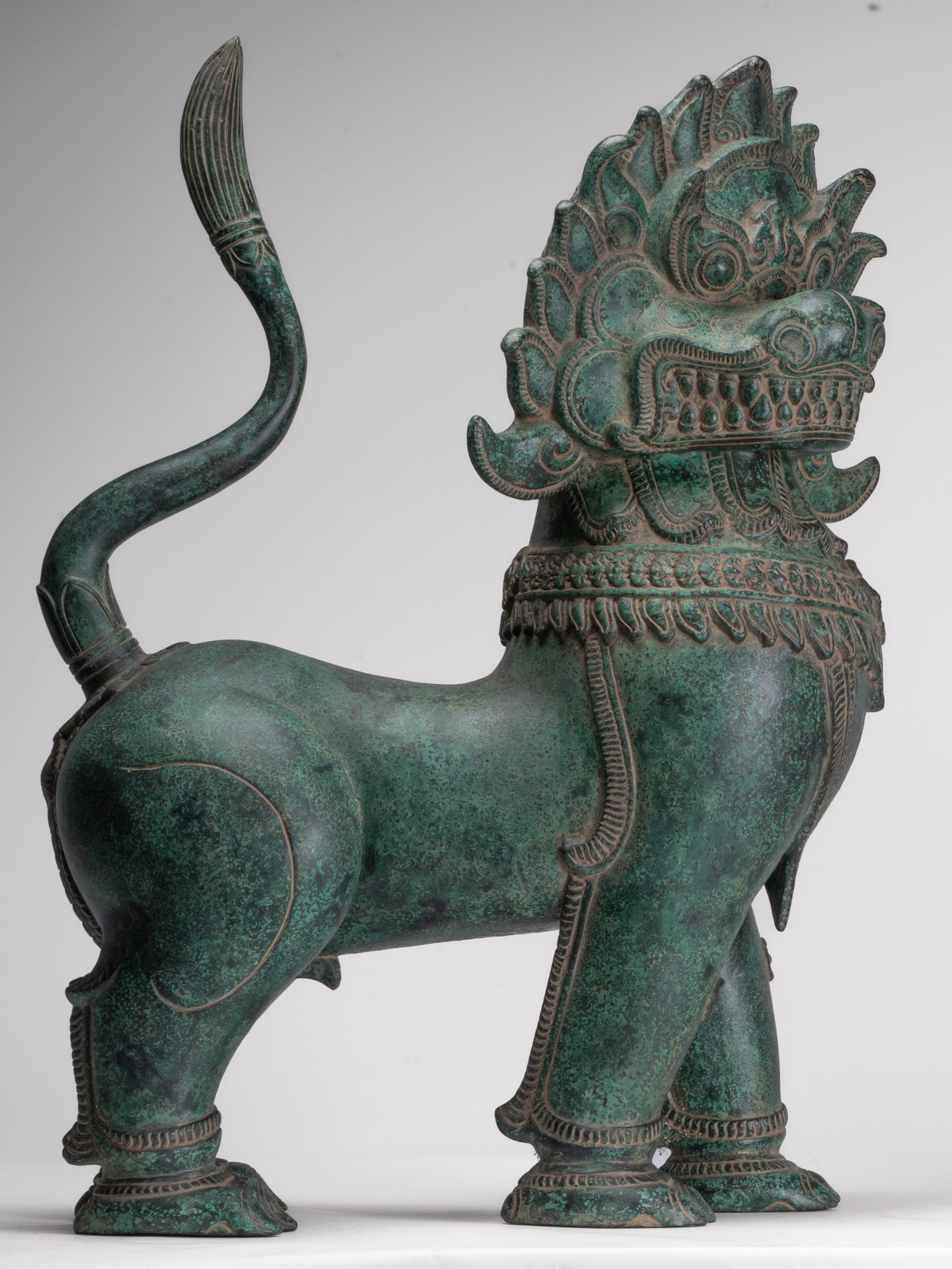 Antique Chinese Style Temple Guardian Lion Foo Dogs Imperial Lion - 66cm/26" (Pair)