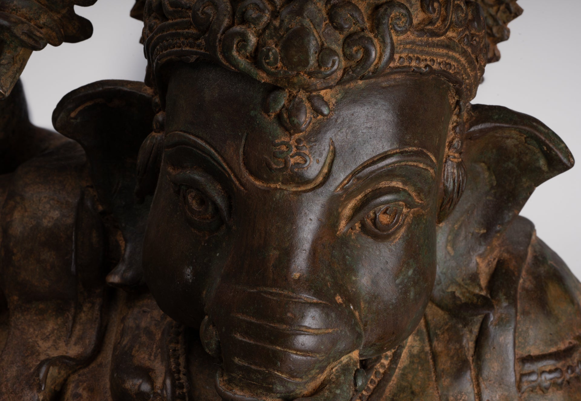 Ganesh - Antique Thai Style Bronze Reclining Ganesha Statue - 47cm/19"