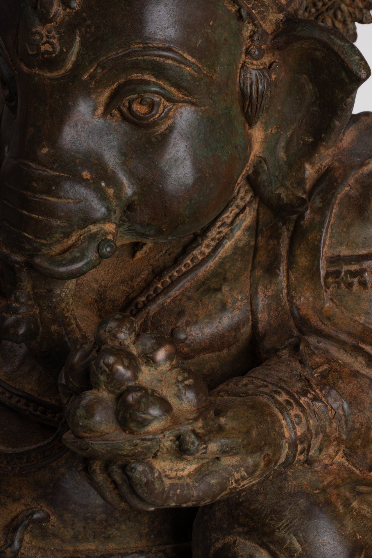 Ganesh - Antique Thai Style Bronze Reclining Ganesha Statue - 47cm/19"