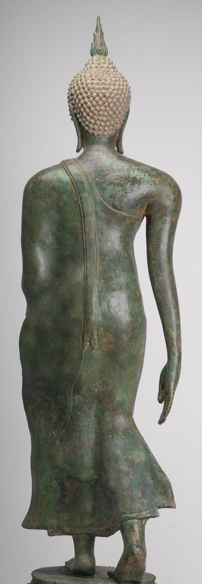 Large Antique Thai Style Sukhothai Bronze Teaching Walking Buddha Statue - 147cm/59"