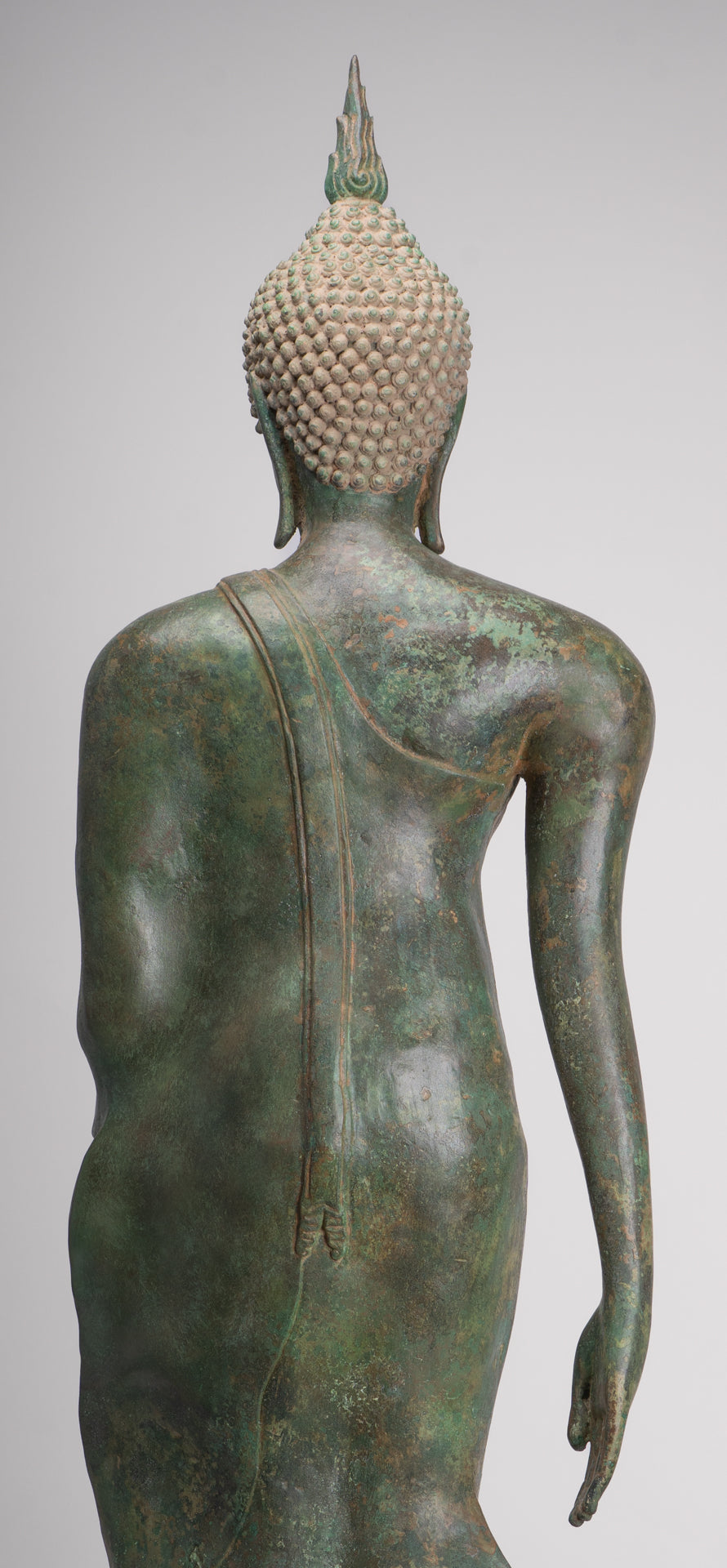 Large Antique Thai Style Sukhothai Bronze Teaching Walking Buddha Statue - 147cm/59"