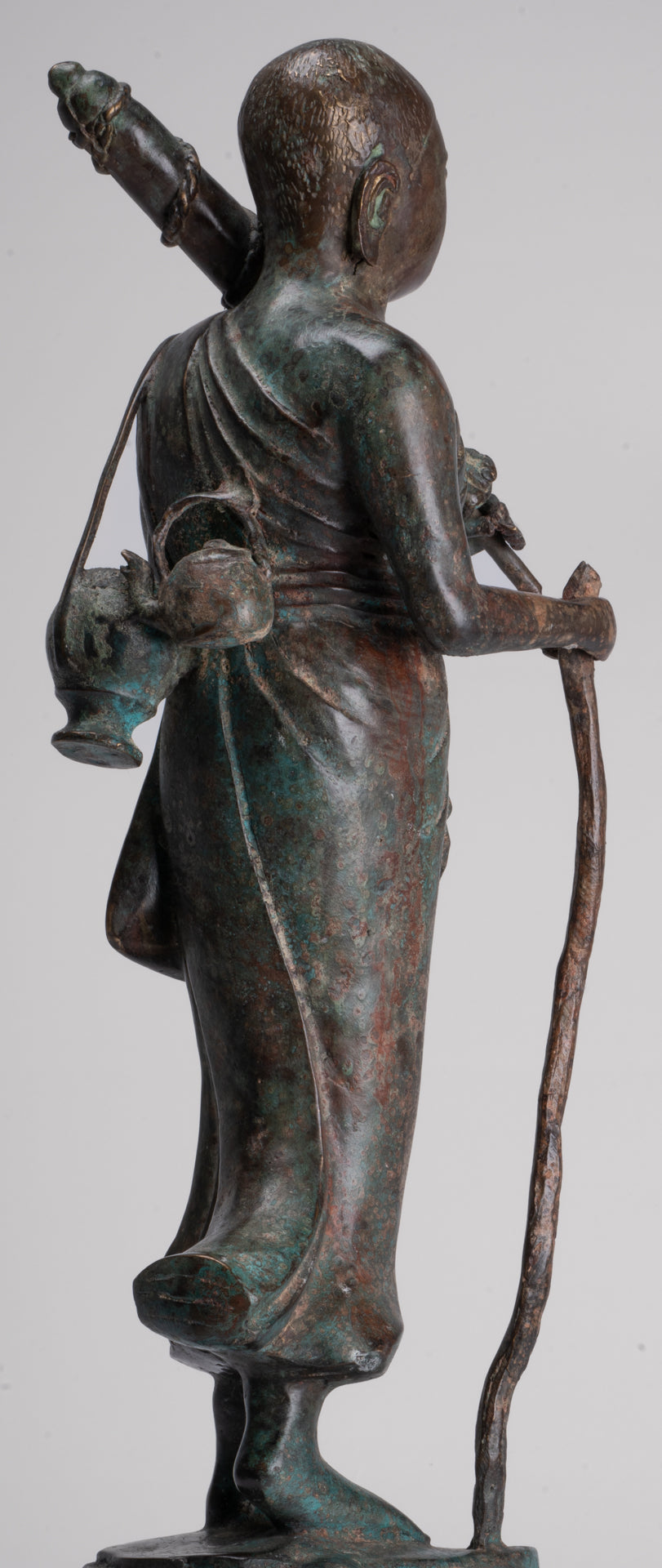 Monje - Antique Thai Style Bronze Dvaravati Sīvali Devotee / Disciple of Buddha Statue - 57cm / 23 "