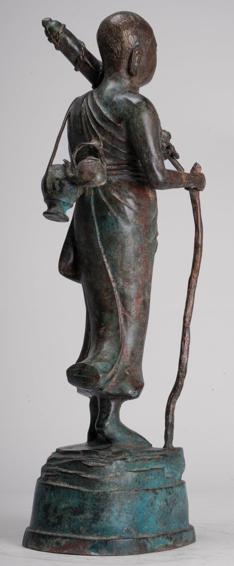 Monje - Antique Thai Style Bronze Dvaravati Sīvali Devotee / Disciple of Buddha Statue - 57cm / 23 "