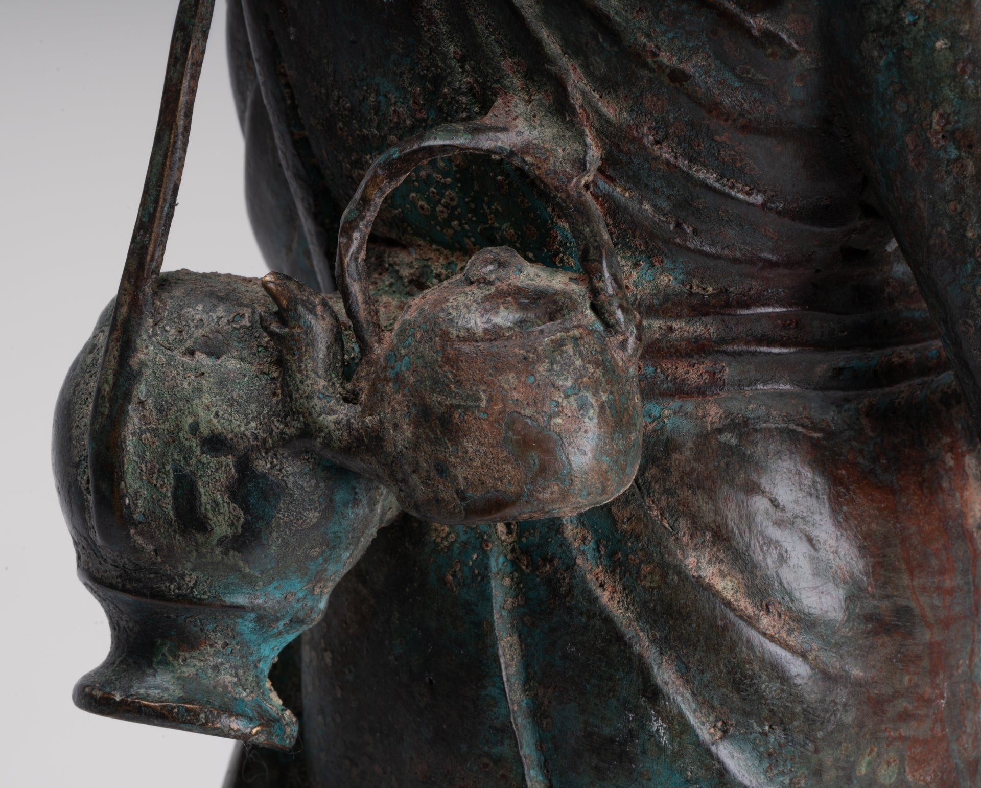 Monje - Antique Thai Style Bronze Dvaravati Sīvali Devotee / Disciple of Buddha Statue - 57cm / 23 "