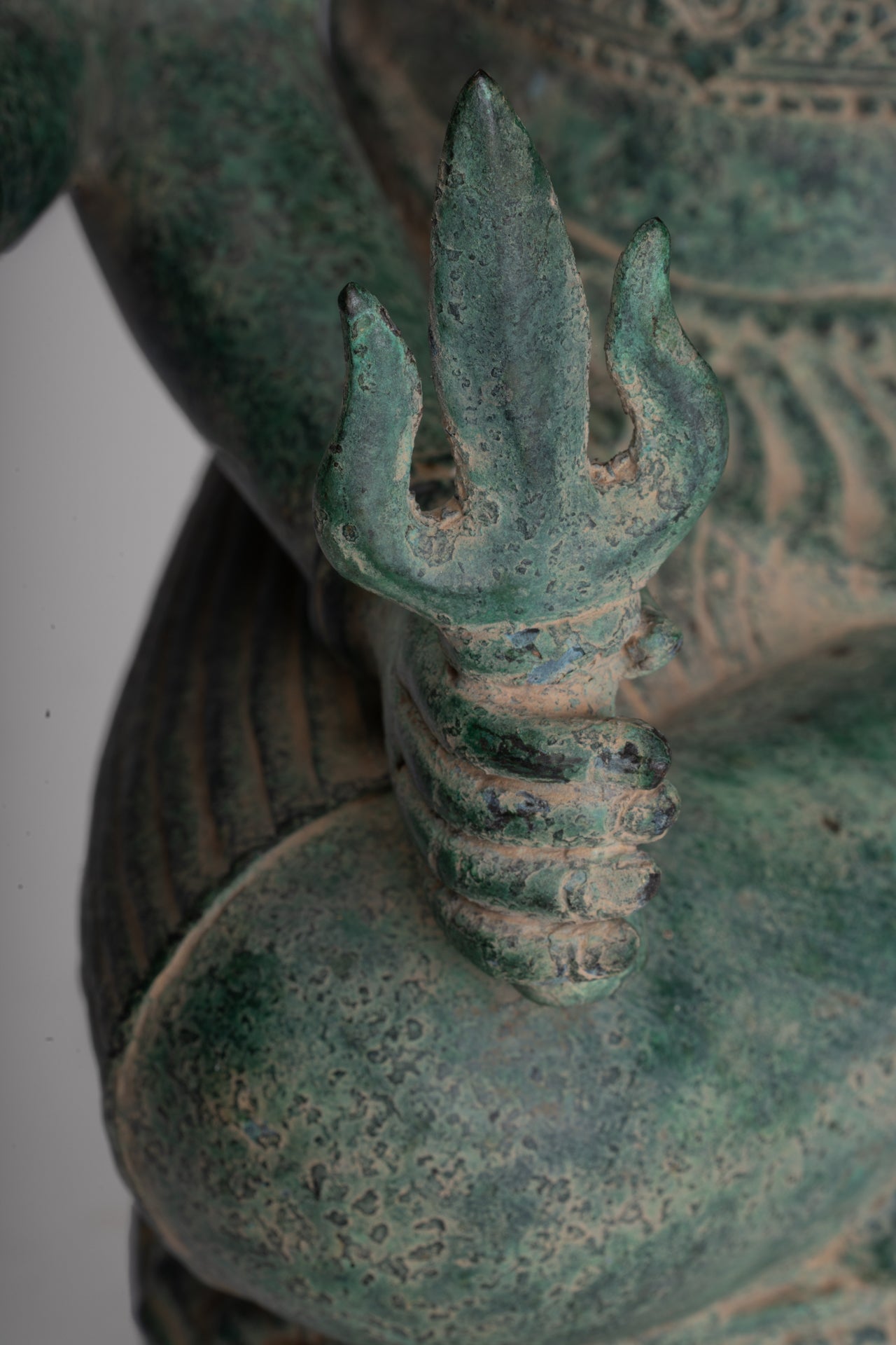 Brahma Statue - Antique Khmer Style Bronze 8 Arm Bayon Brahma - Hindu God Creation - 40cm/16"