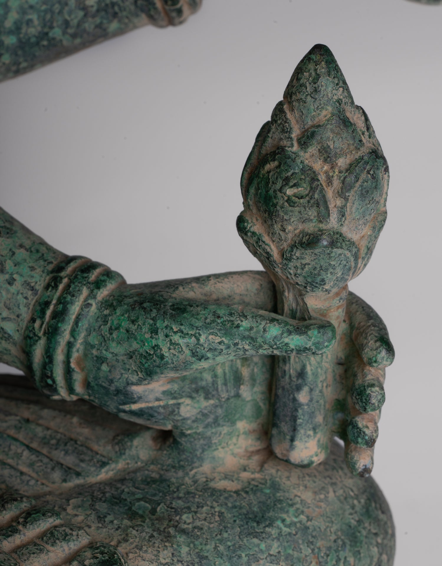 Brahma Statue - Antique Khmer Style Bronze 8 Arm Bayon Brahma - Hindu God Creation - 40cm/16"