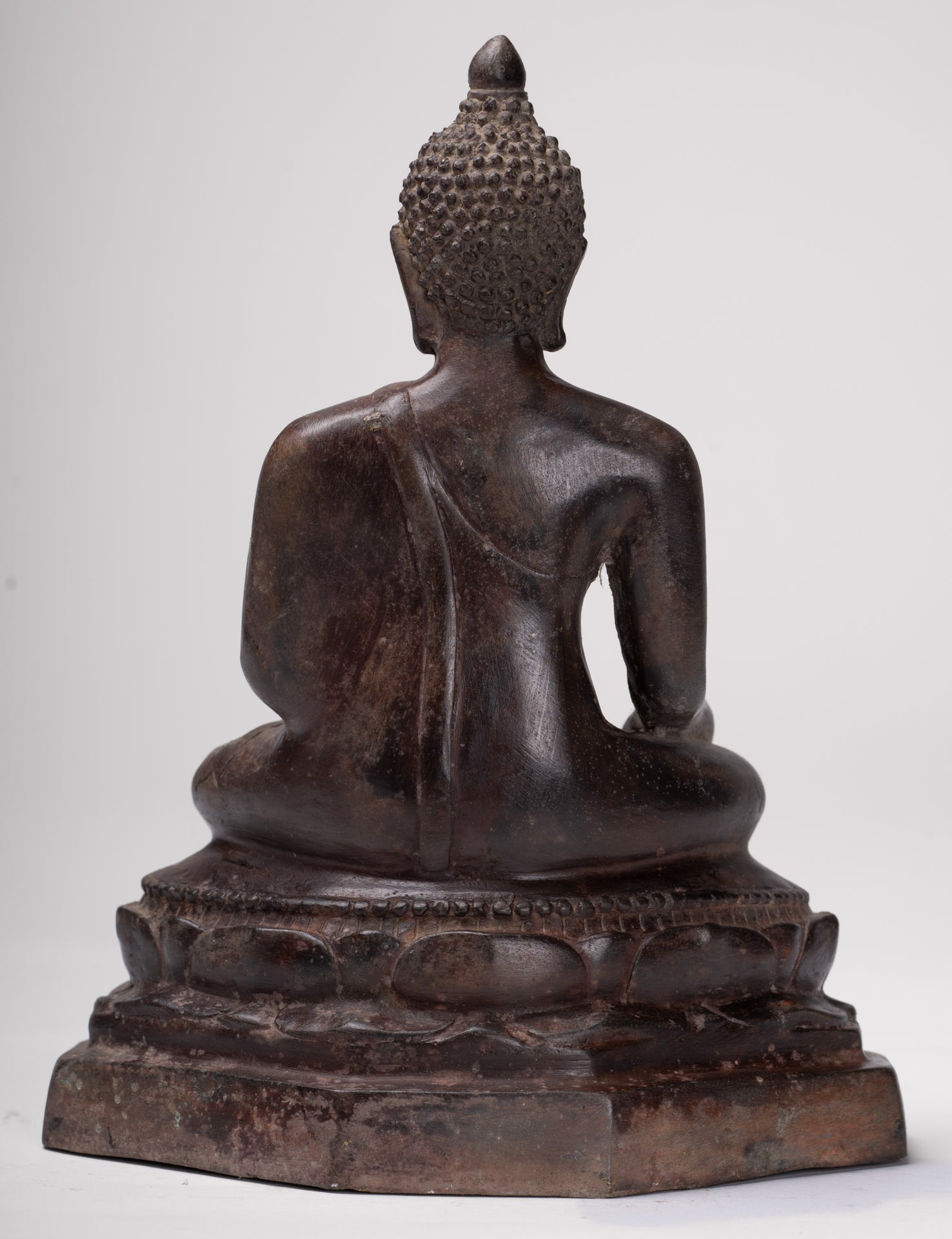 Buddha Statue - Antique Thai Style Bronze Chiang Saen Enlightenment Buddha Statue - 24cm/10"