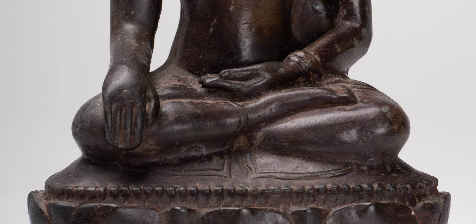 Buddha Statue - Antique Thai Style Bronze Chiang Saen Enlightenment Buddha Statue - 24cm/10"