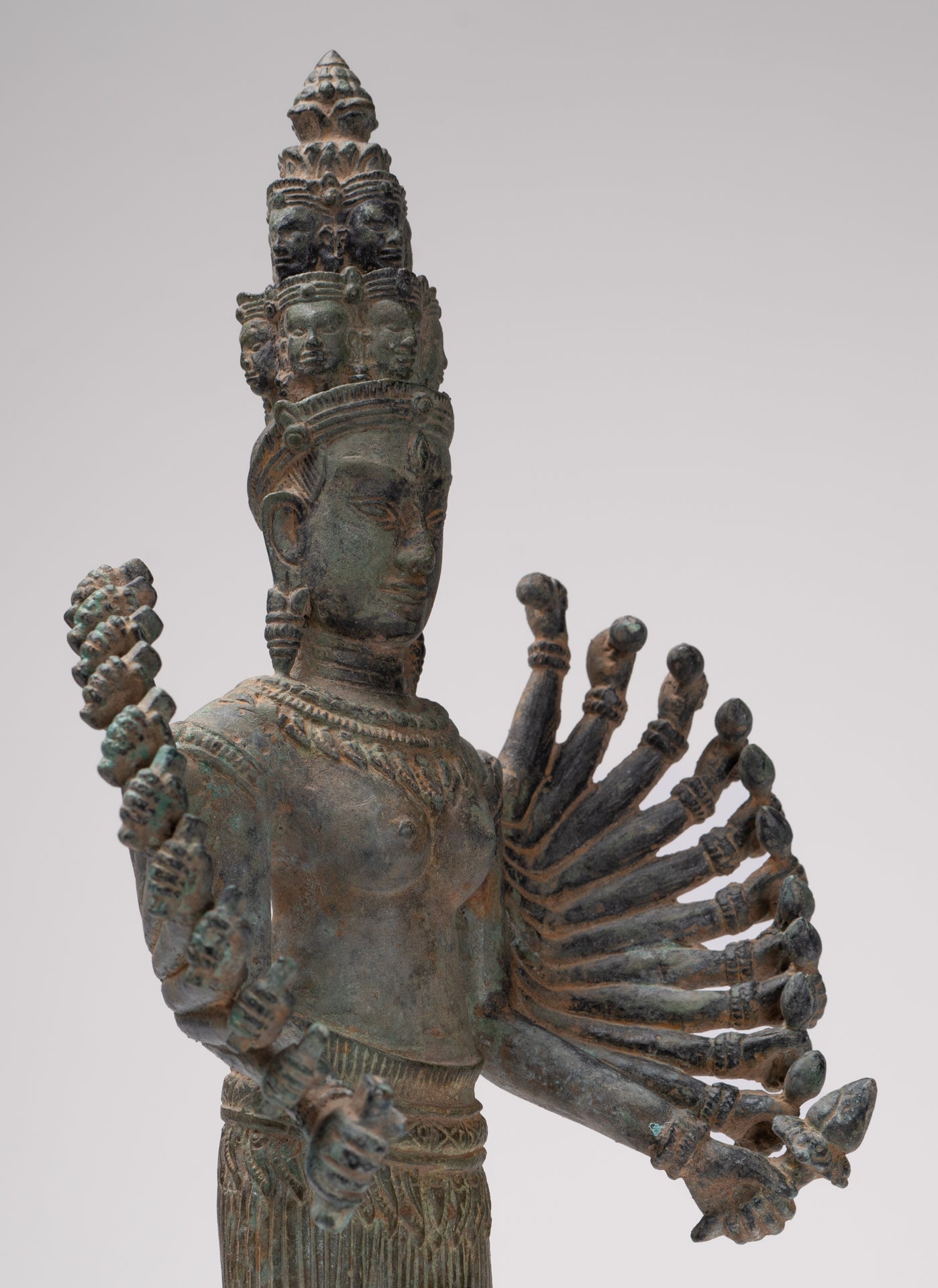 Deity Statue - Antique Khmer Style Bayon Prajnaparamita Statue / Goddess - 36cm/14"