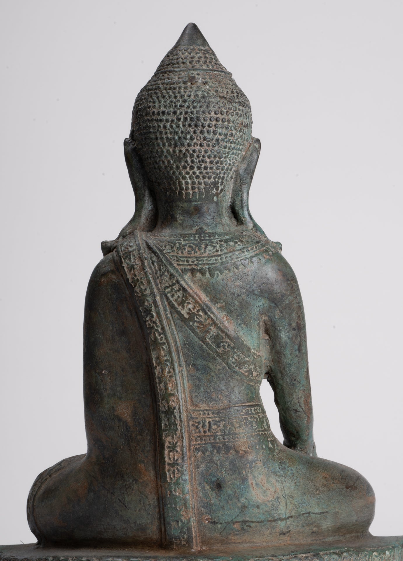 Buddha Statue - Antique Thai Style Chiang Rung Seated Buddha Statue - 23cm/9"