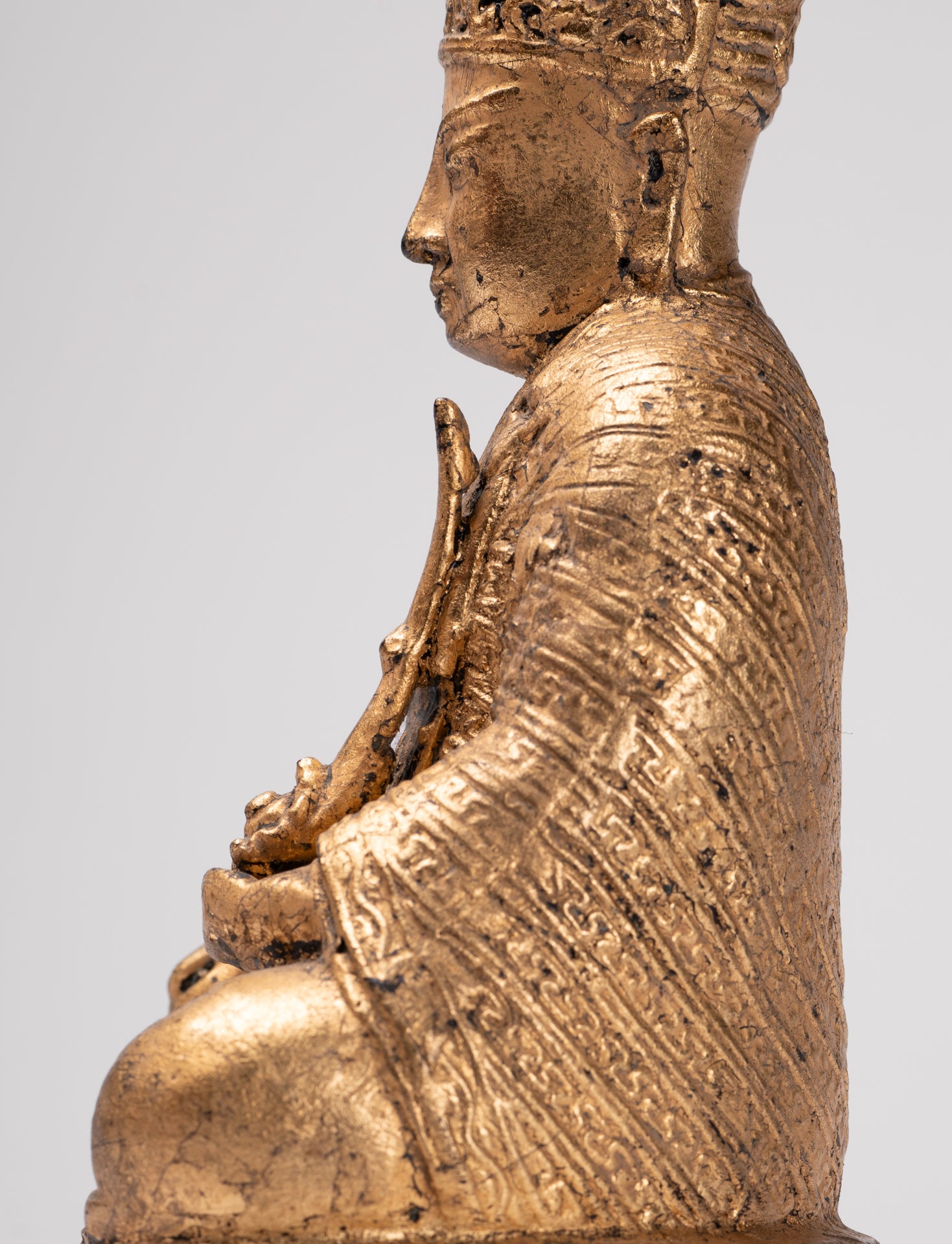 Monk Statue - Antique Chinese Style Tai Hong Zuo Shi Chinese Monk Statue - 23cm/9"