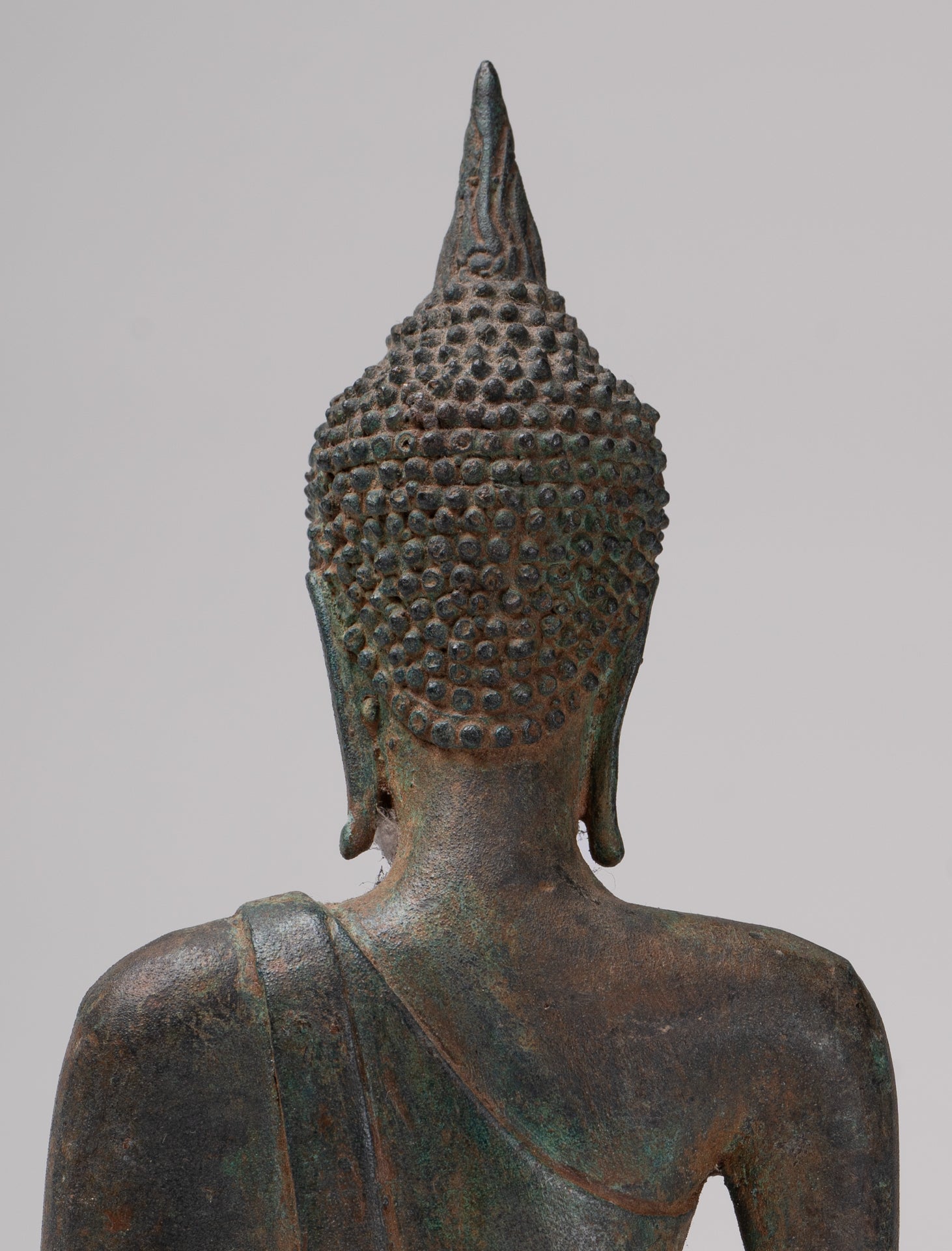 Buddha Statue - Antique Ayutthaya Style Seated Enlightenment Buddha Statue - 23cm/9"