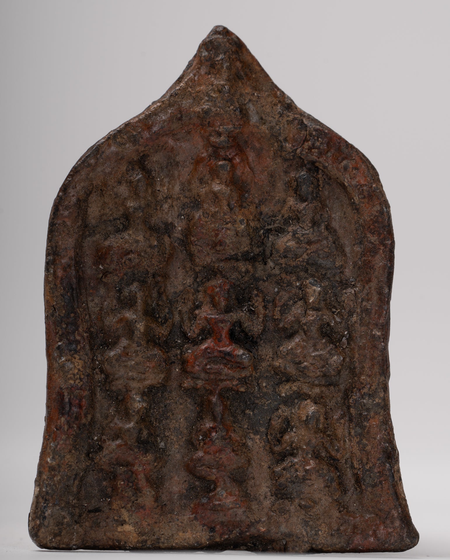 Votivtafel – Vishnu-Votivtafel aus Bronze im antiken Khmer-Stil – 8 cm.
