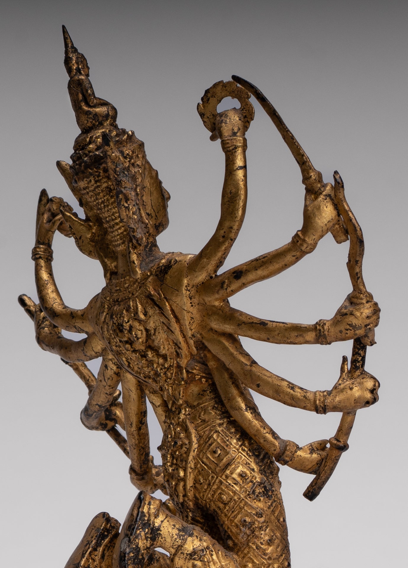 Shiva and Nandi - Antique Thai Style Rattanakosin Shiva and Nandi Statue - 27cm/11"