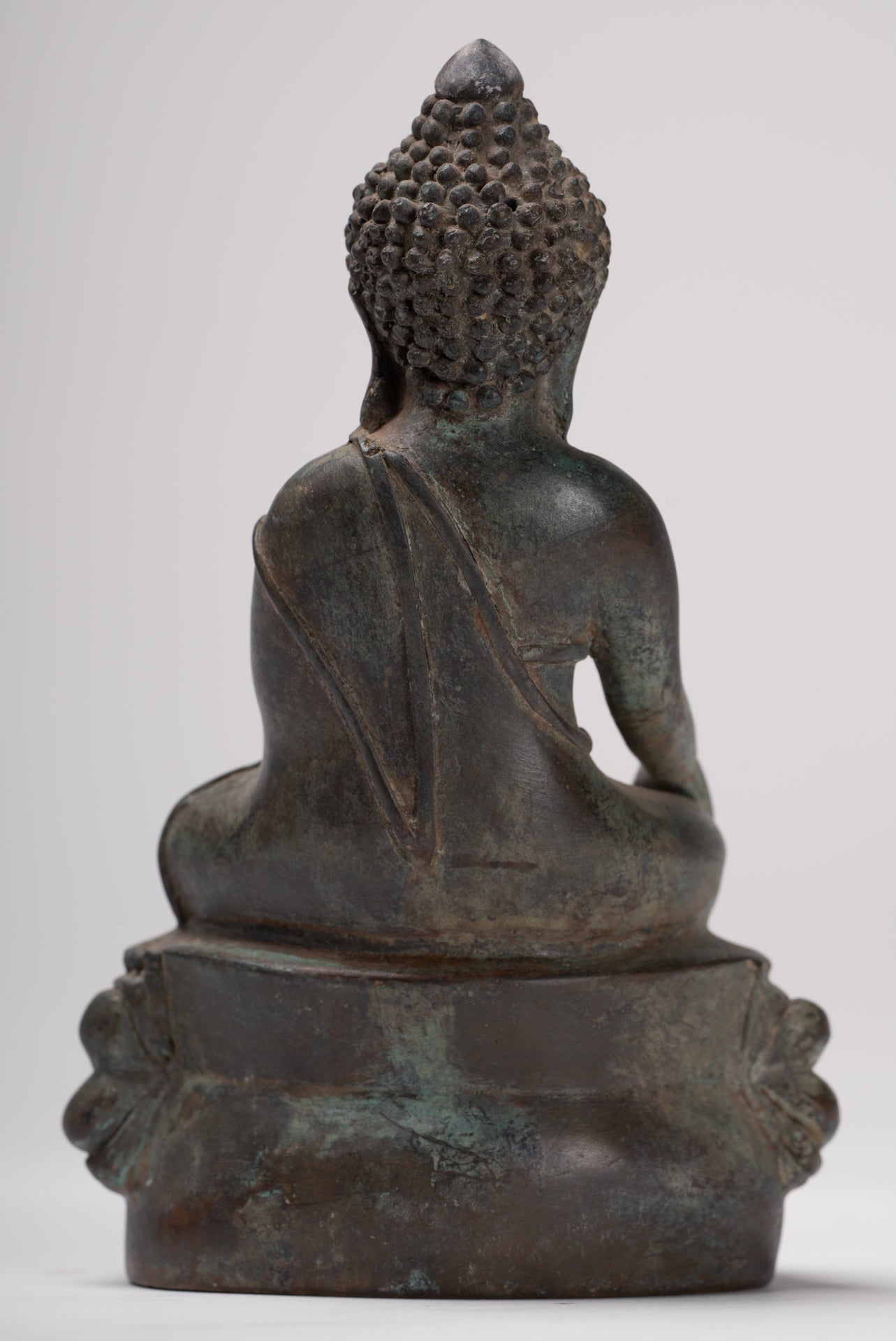 Buddha Statue - Antique Chinese Style Seated Bronze Enlightenment Buddha - 16cm/6"