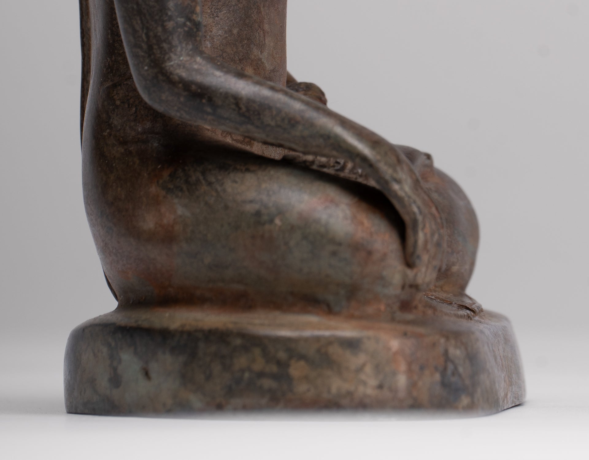 Buddha Statue - Antique Thai Style Bronze Chiang Saen Enlightenment Buddha Statue - 18cm/7"