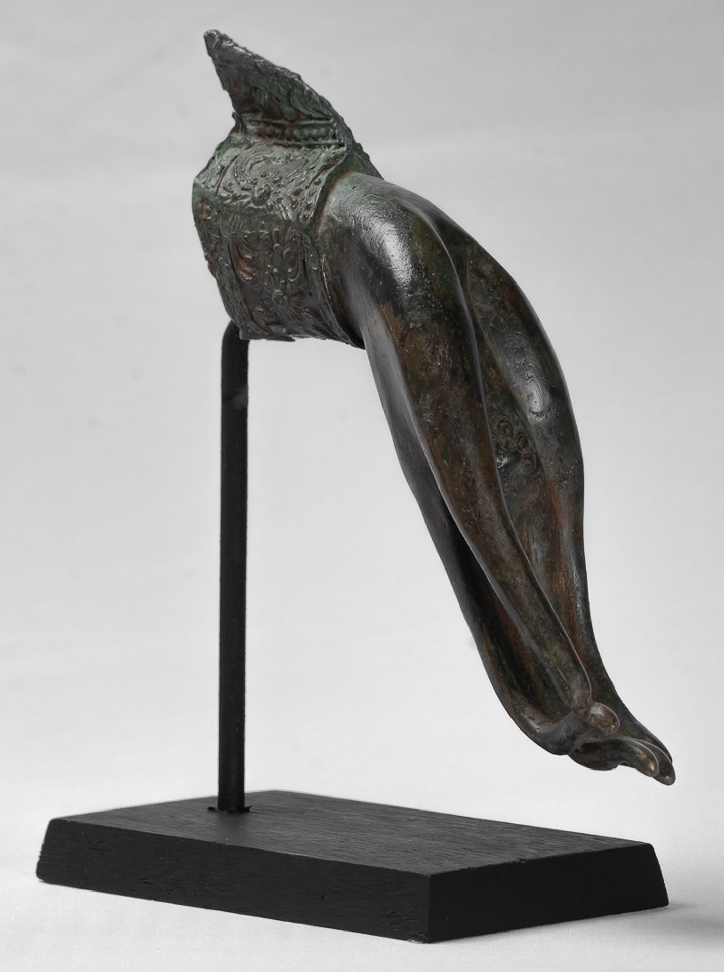 Mounted Antique Thai Style Southeast Asia Bronze Thai Teaching Hand - 25cm/10"