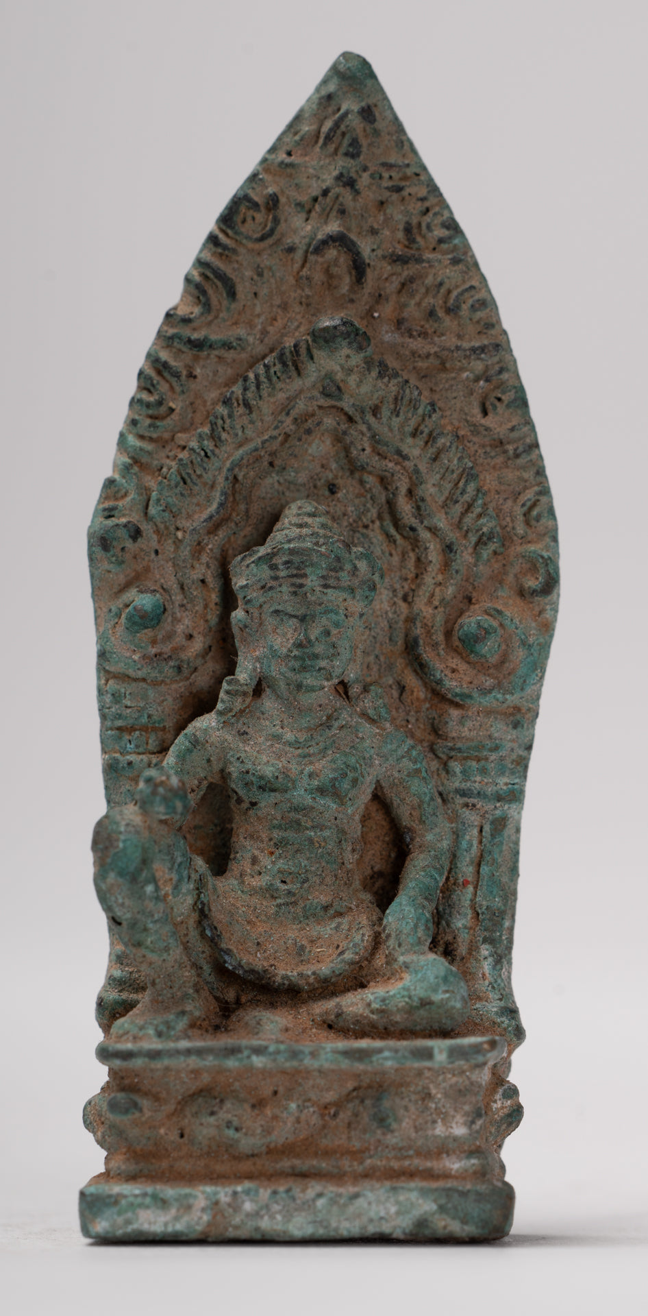 Vishnu Statue - Antique Baphuon Style Stone Seated Khmer Vishnu Statue - 7.5cm / 3"