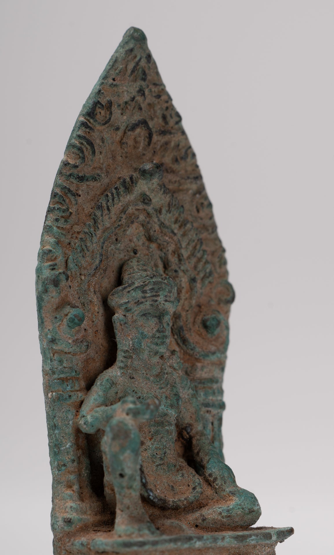 Vishnu Statue - Antique Baphuon Style Stone Seated Khmer Vishnu Statue - 7.5cm / 3"