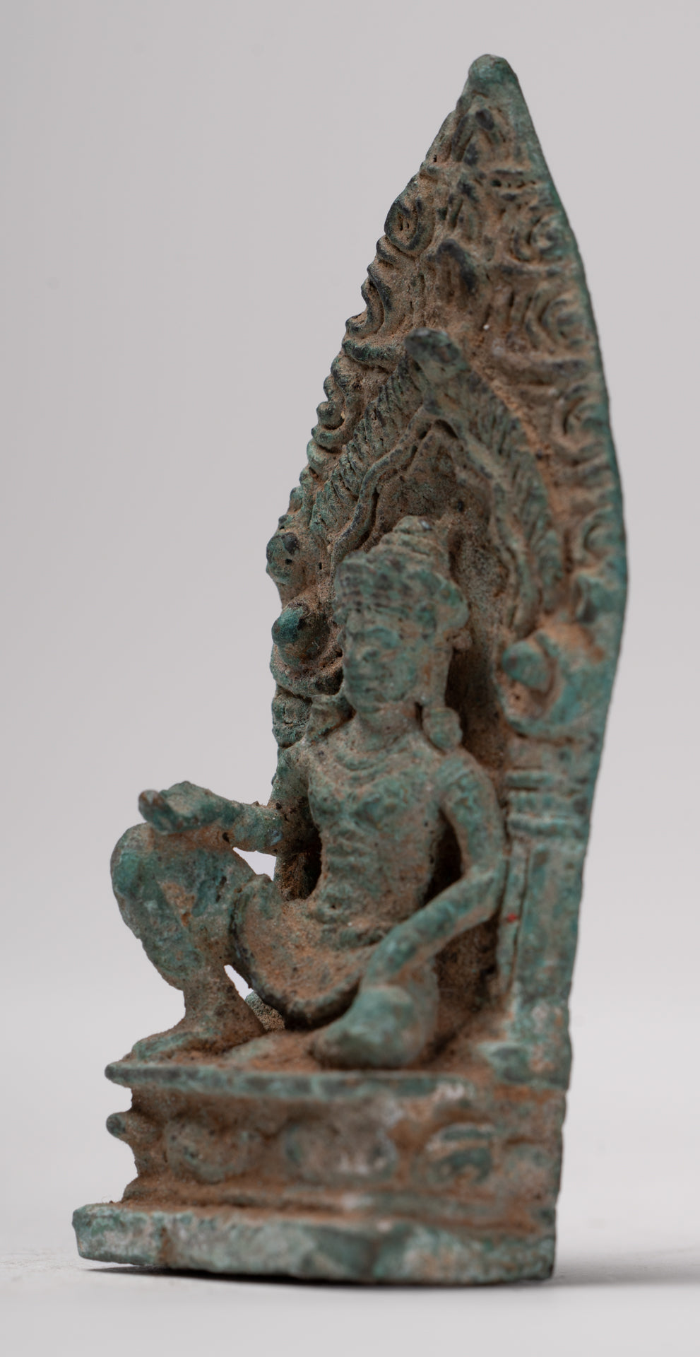 Vishnu Statue - Antique Baphuon Style Stone Seated Khmer Vishnu Statue - 7.5cm / 3"