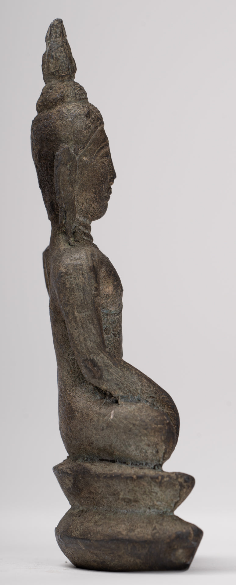 Buddha Statue - Antique Ayutthaya Style Seated Enlightenment Buddha Statue - 12.5cm/5"