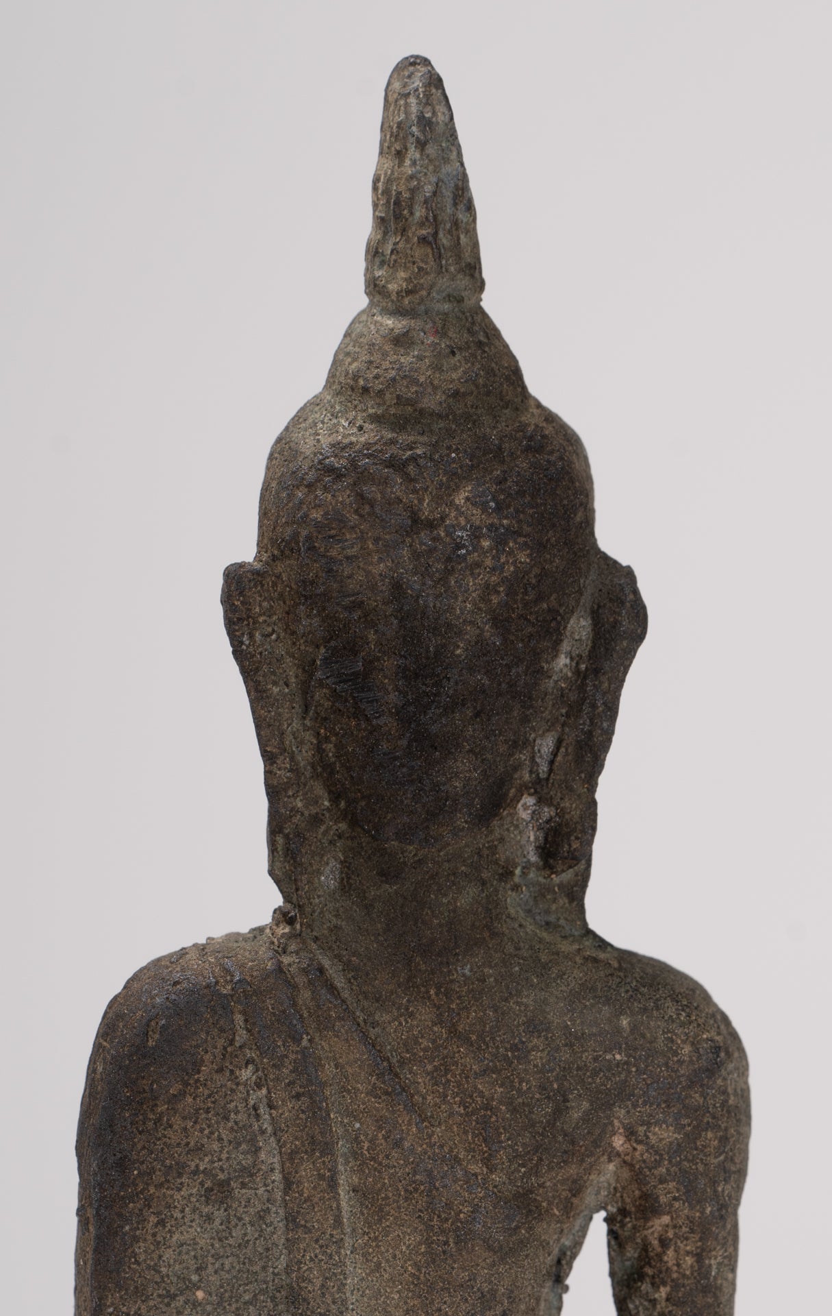 Buddha Statue - Antique Ayutthaya Style Seated Enlightenment Buddha Statue - 12.5cm/5"