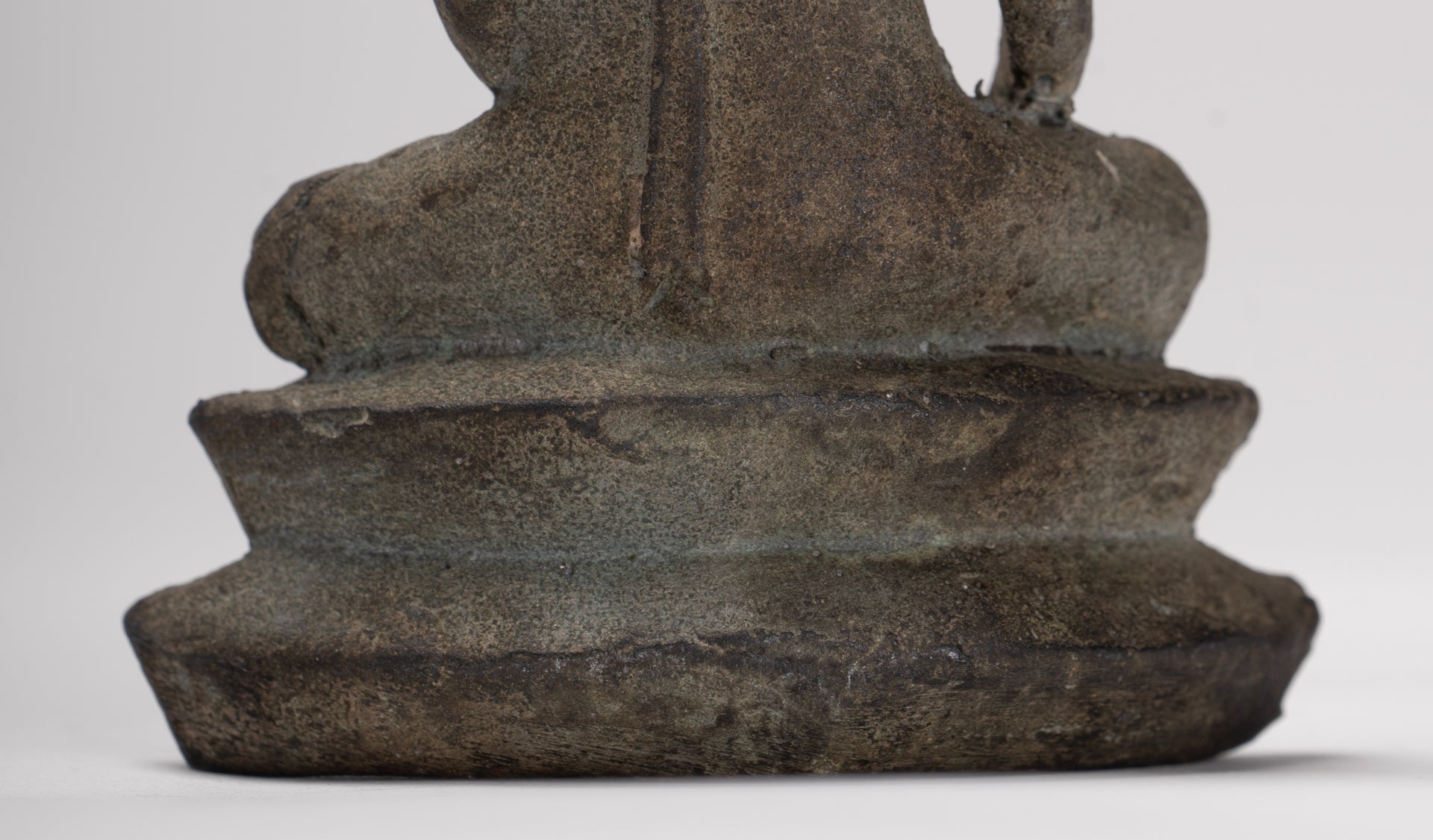 Buddha Statue - Antique Ayutthaya Style Seated Enlightenment Buddha Statue - 12.5cm/5"