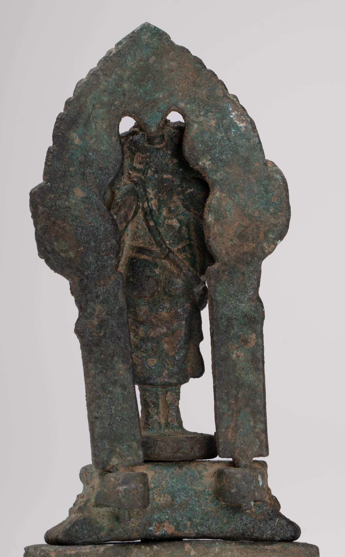 Ganesha Statue - Antique Thai Style Enthroned Bronze Standing Ganesha Statue - 11.5cm/5"