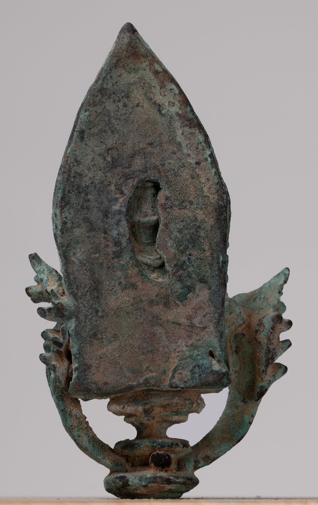 Vishnu Statue - Antique Khmer Style Enthroned Bronze Seated Vishnu Statue - 14cm/6"