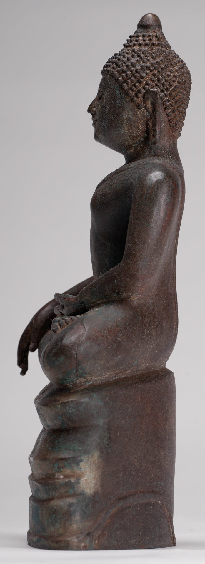 Buddha Statue - Antique Thai Style Bronze Chiang Saen Enlightenment Buddha Statue - 30cm/12"