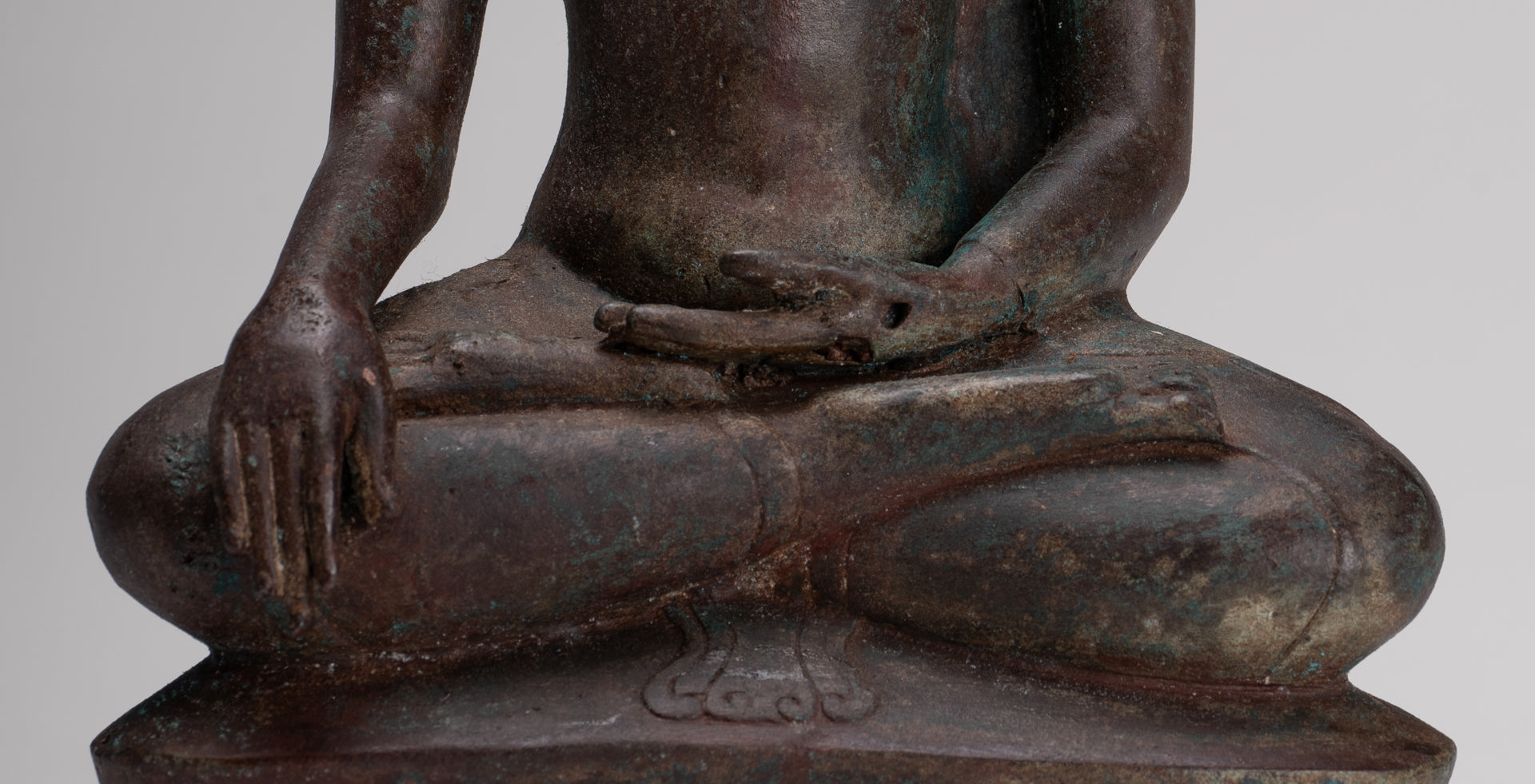 Buddha Statue - Antique Thai Style Bronze Chiang Saen Enlightenment Buddha Statue - 30cm/12"