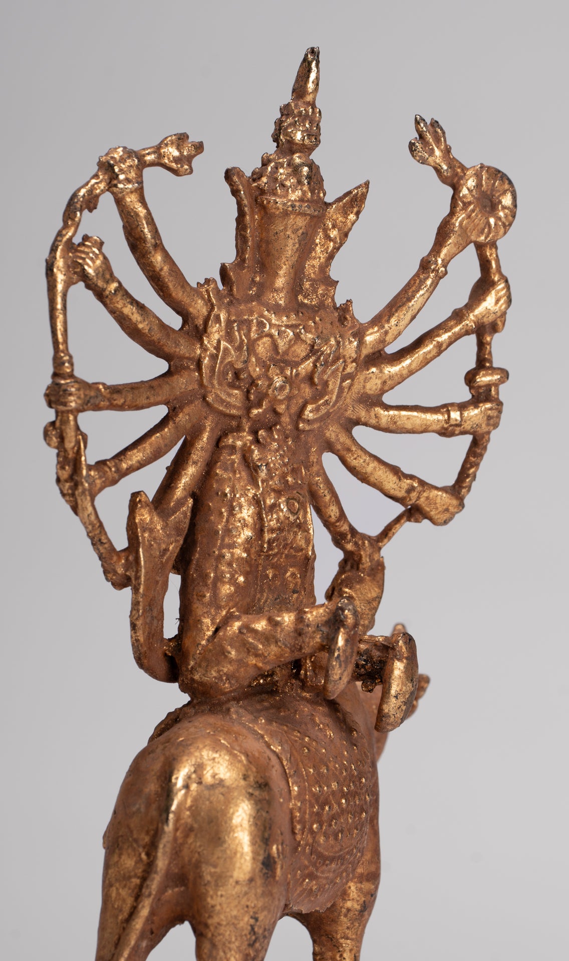 Shiva and Nandi - Antique Thai Style Rattanakosin Shiva and Nandi Statue - 19.5cm/8"