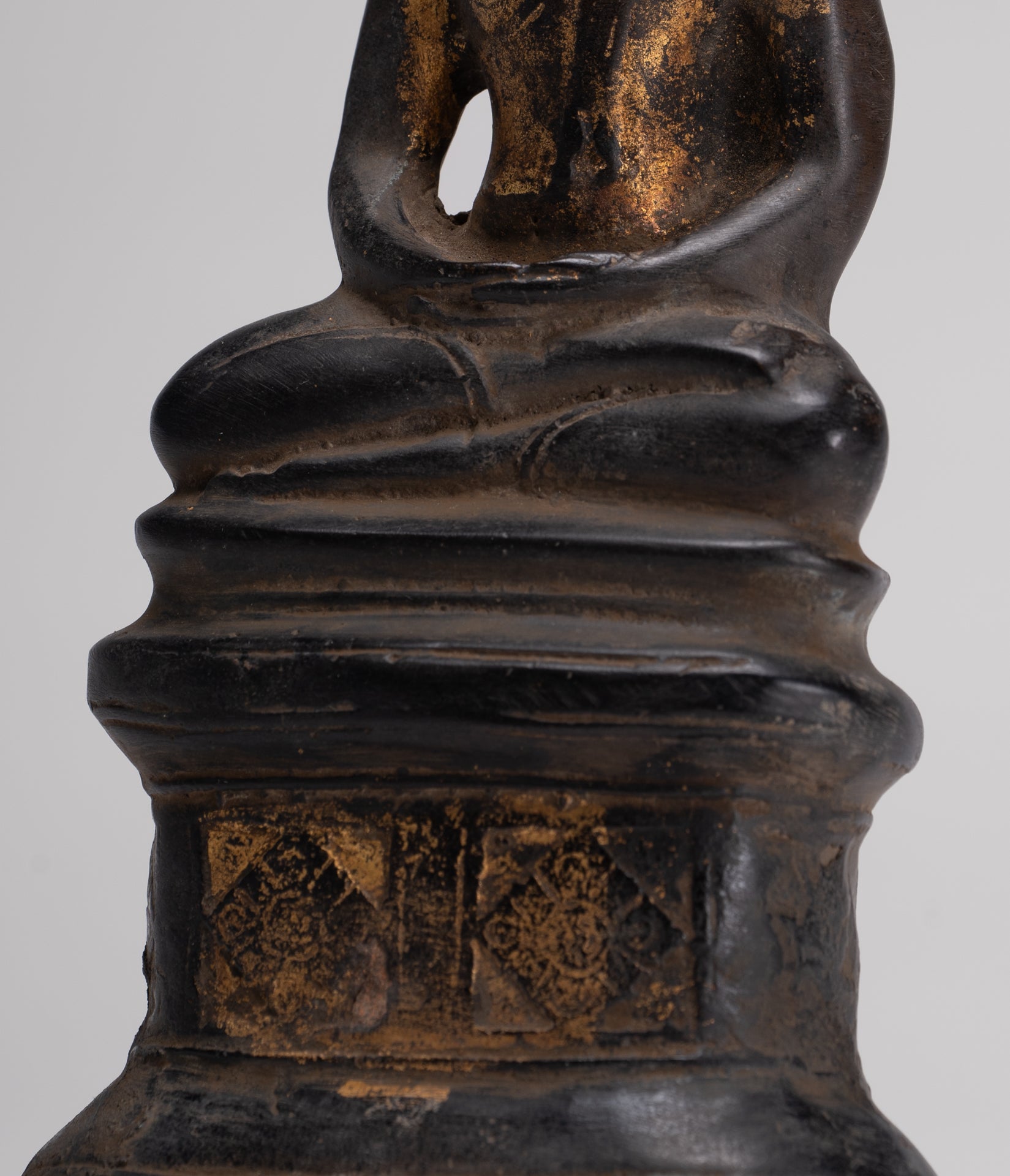 Buddha Statue - Large Antique Laos Style Meditation Buddha Statue - 21cm/8"