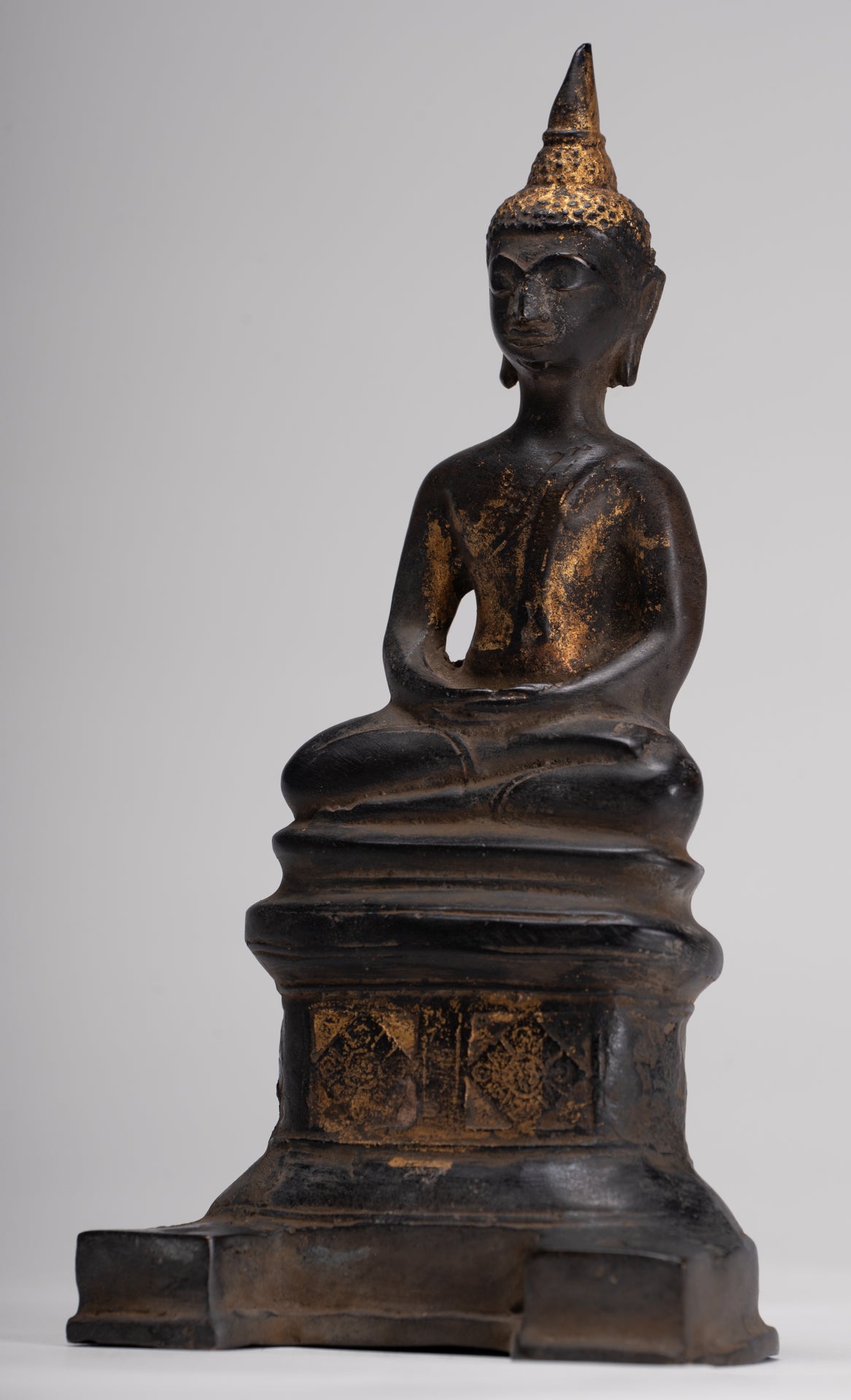 Buddha Statue - Large Antique Laos Style Meditation Buddha Statue - 21cm/8"