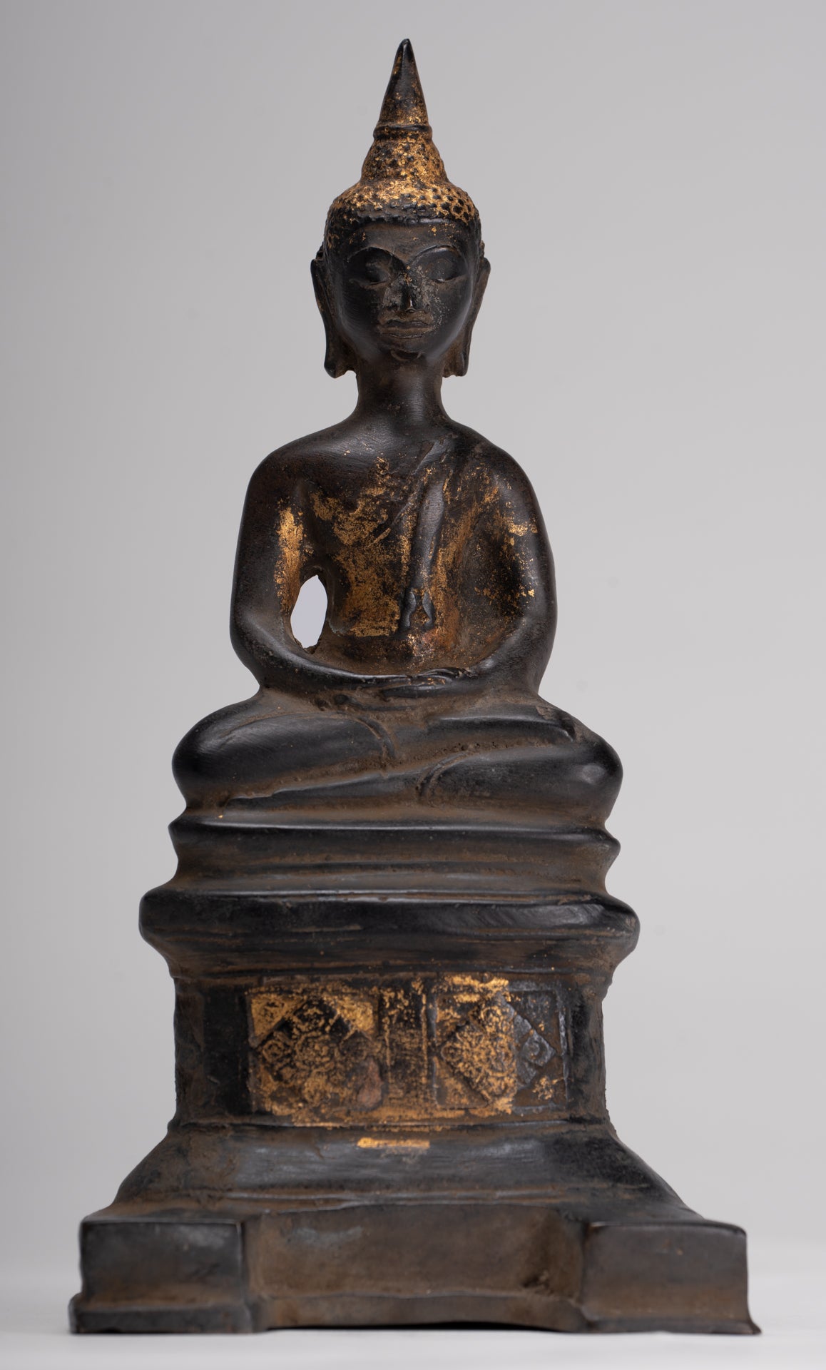 Buddha Statue - Large Antique Laos Style Meditation Buddha Statue - 21cm/8"