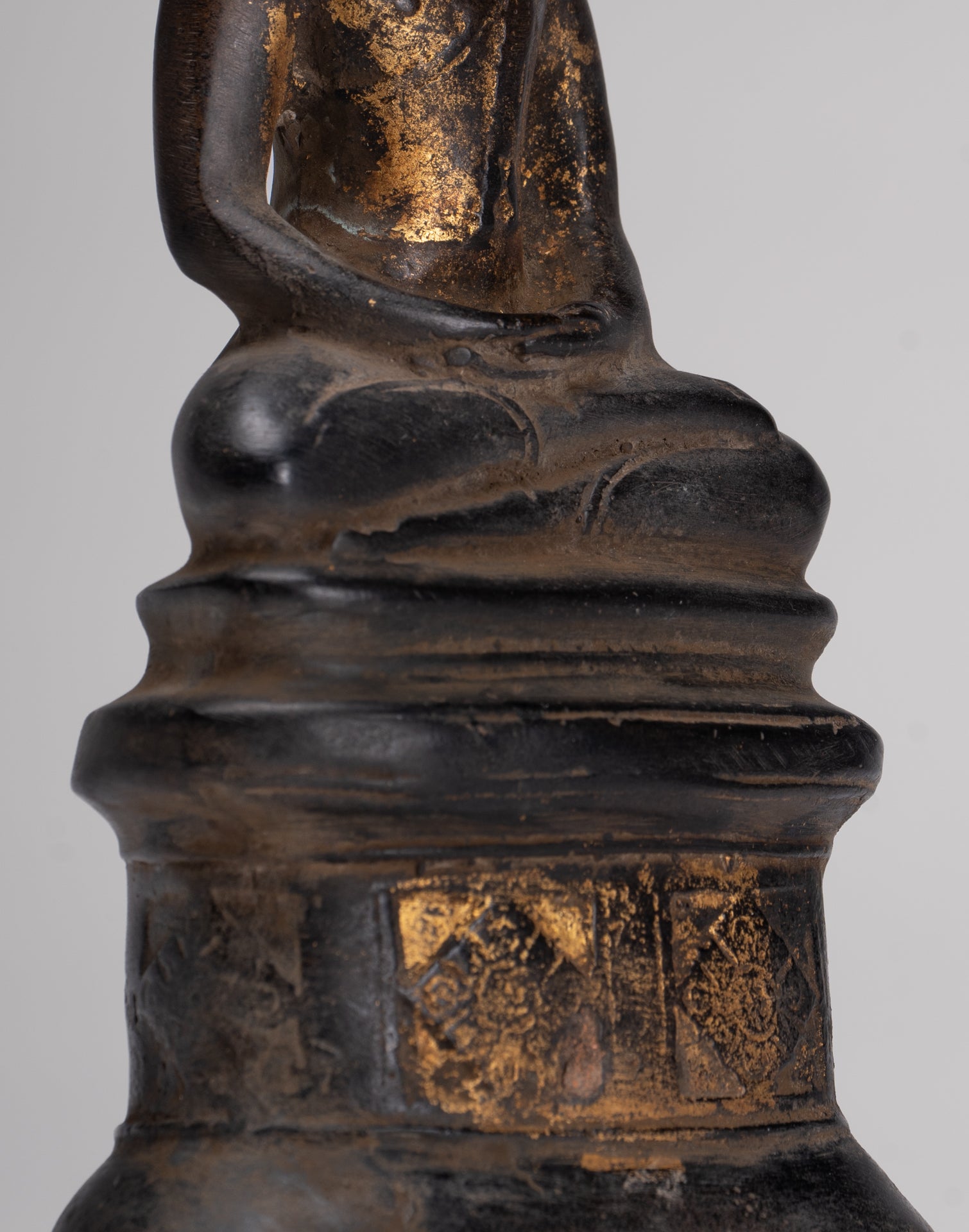 Buddha Statue - Large Antique Laos Style Meditation Buddha Statue - 21cm/8"