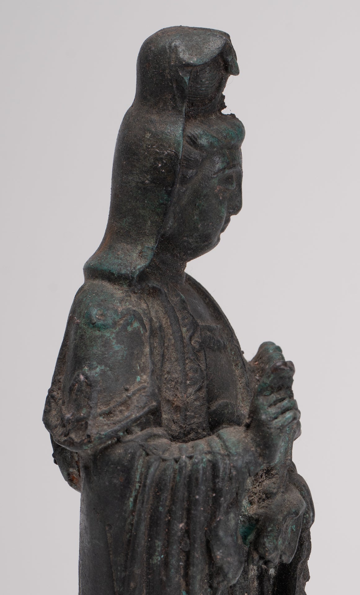 Antique Chinese Style Bronze Bodhisattvas Kwan Yin or Guanyin Statue - 26cm/10"